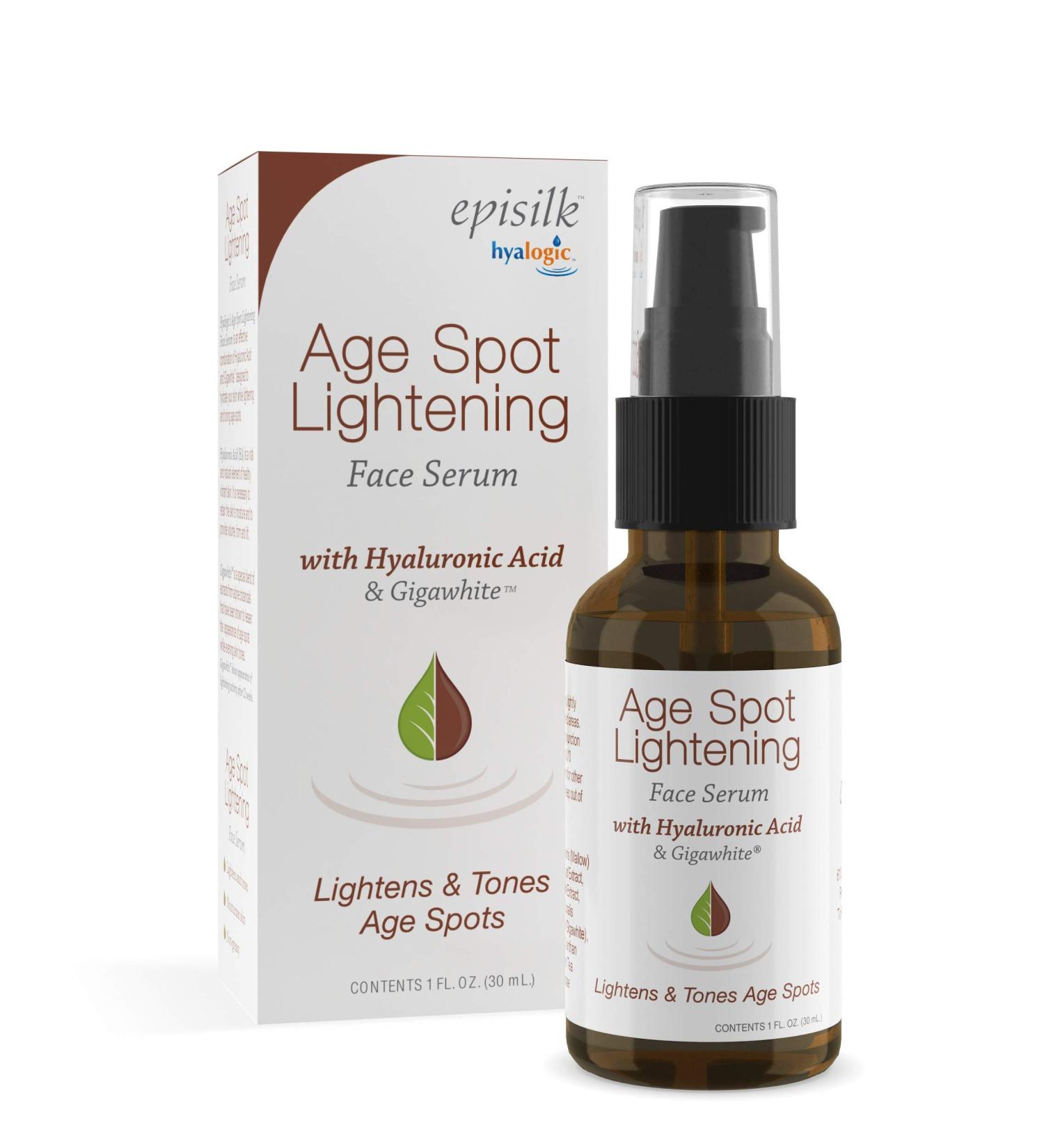 Age Spot Face Serum | Dark Spot Corrector with Hyaluronic Acid | Brightening & Anti-Aging Solution by Hyalogic - 1 Fl. oz - Buy Online on GoSupps.com