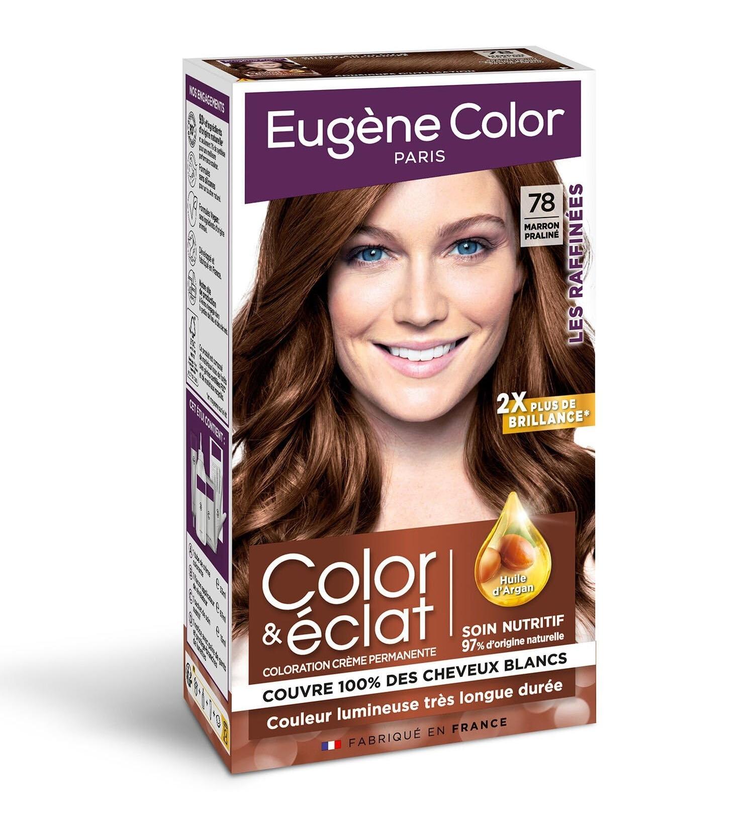 EUGENE COLOR Couleur Brillante et Durable Marron Pralin Soin l Huile d Argan (115 ml) - Lot de 3 - vendu par Lot