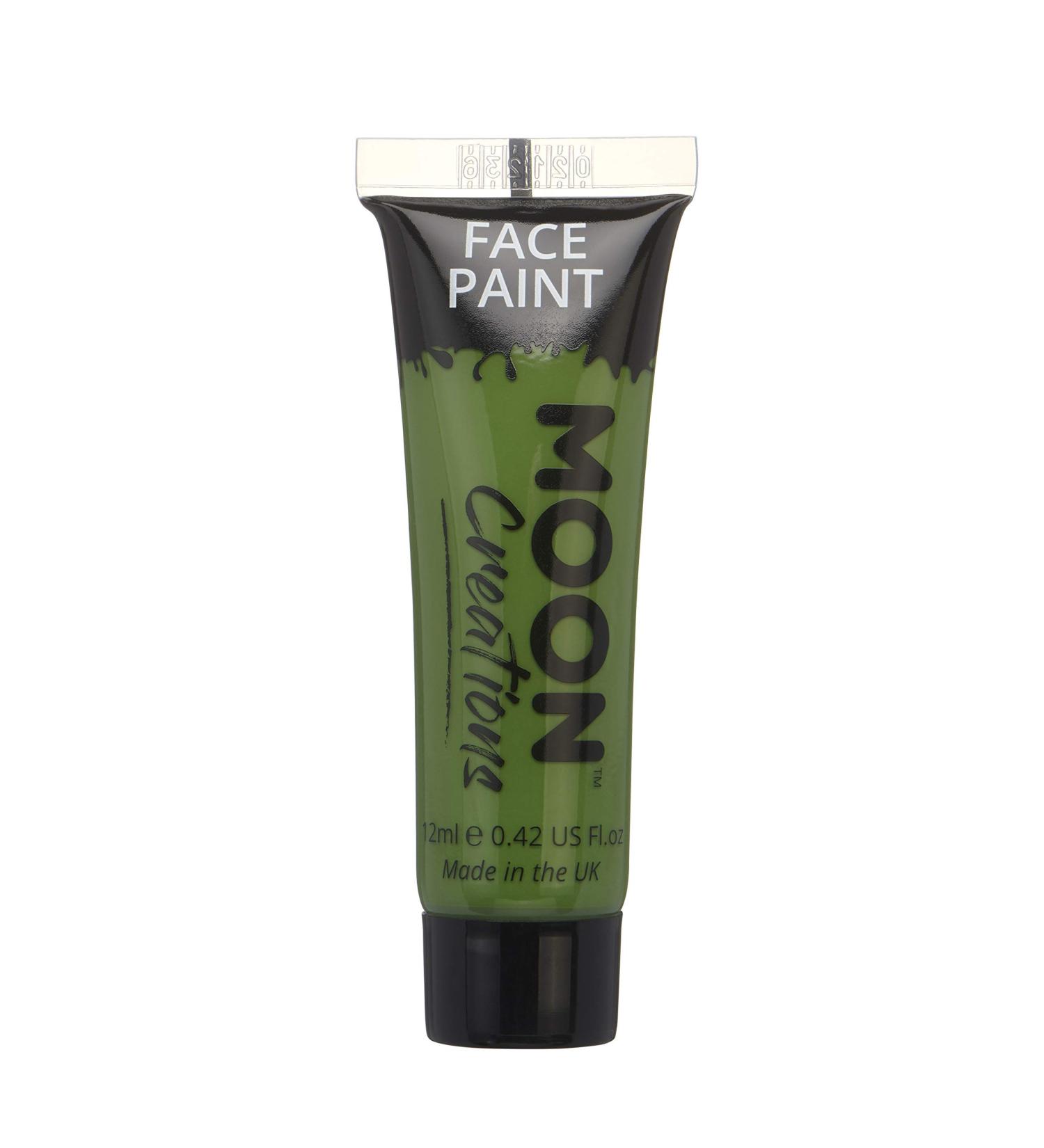 Moon Creations Green Face & Body Paint Tubes | 12ml | Cruelty-Free UK-Made | No Flake | For Kids & Adults | Perfect for Fancy Dress, Festivals & Halloween - Buy Online on GoSupps.com