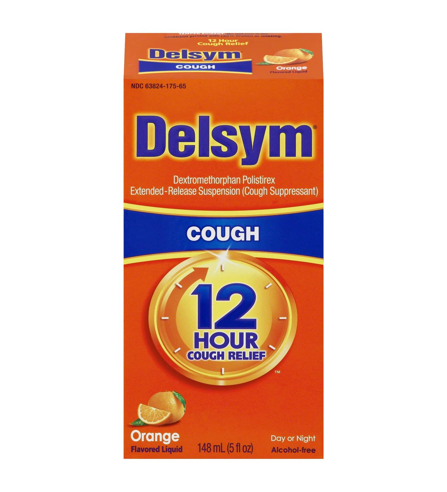 DELSYM 12 Hour Cough Suppressant Liquid - Orange Flavor - 5 oz | Fast Shipping Worldwide - Buy Online on GoSupps.com