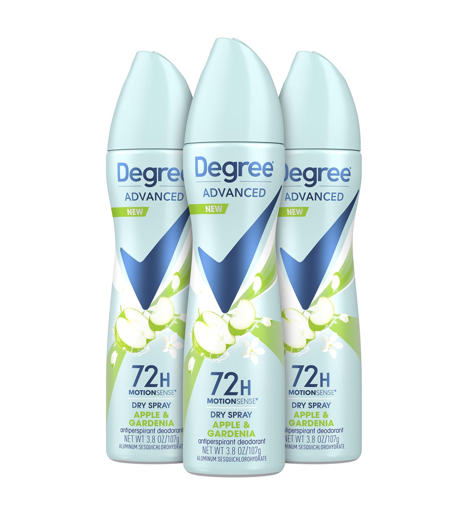 Degree Antiperspirant Spray Deodorant for Women Apple & Gardenia 72-Hour Protection 3.8 Ounce (Pack of 3) Apple and Gardenia 3.8 Ounce (Pack of 3) - Buy Online on GoSupps.com