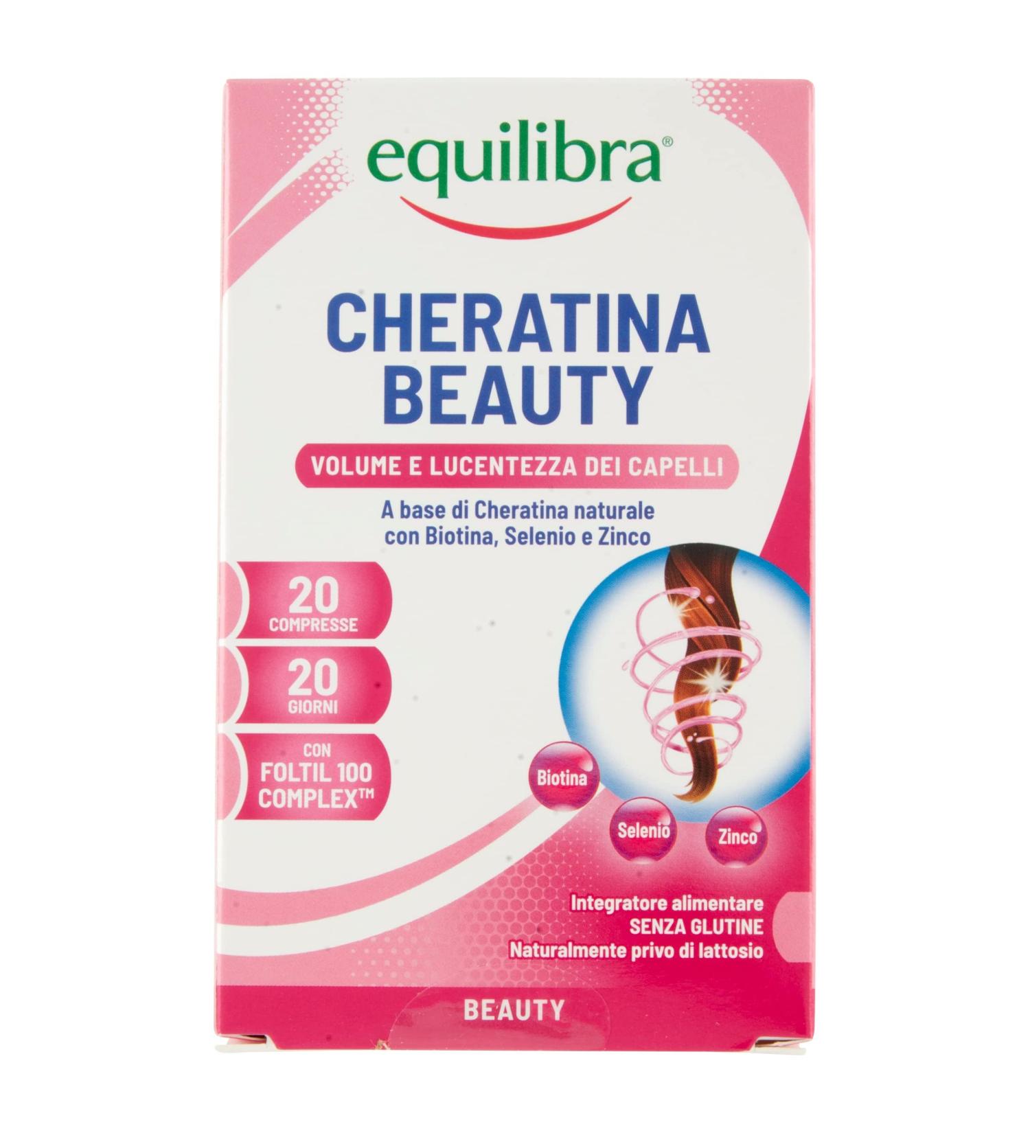  Equilibra Equilibra Food Supplements Keratin Beauty Keratin and Foltyl 100 Complex Supplement Blend of 5 Vitamins and 4 Minerals Strong and Beautiful Hair and Nails 20 Tablets - Buy Online on GoSupps.com