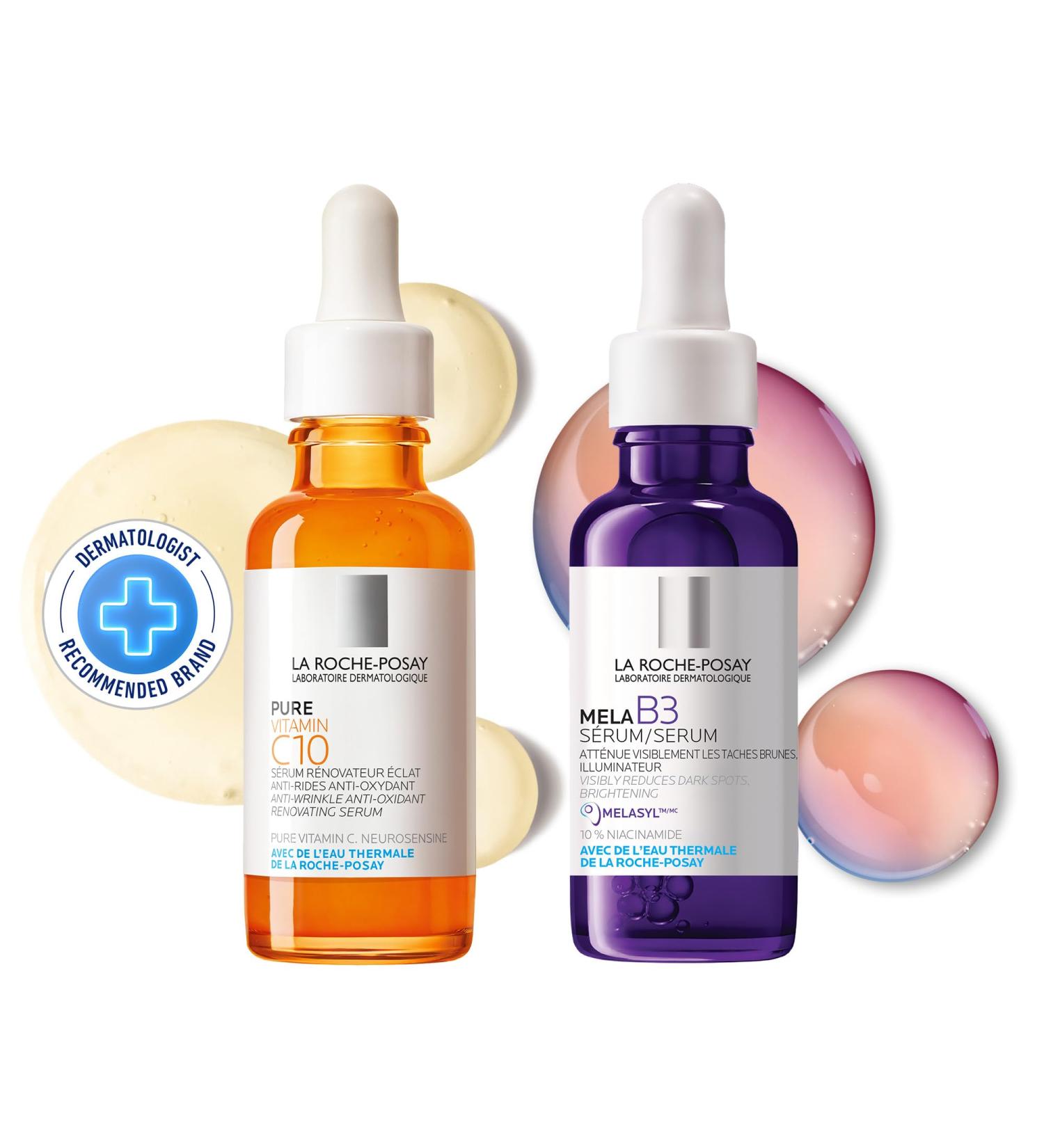 La Roche-Posay Mela B3 & Vitamin C Serum BUNDLE. Your Pigmentation Duo Mela B3 Serum Powered by Melasyl & 10% Pure Vitamin C Serum to Improve Look of Skin Radiance. Safe for Sensitive Skin 30mL BUNDLE: Vitamin C & Mela B3 - Buy Online on GoSupps.com