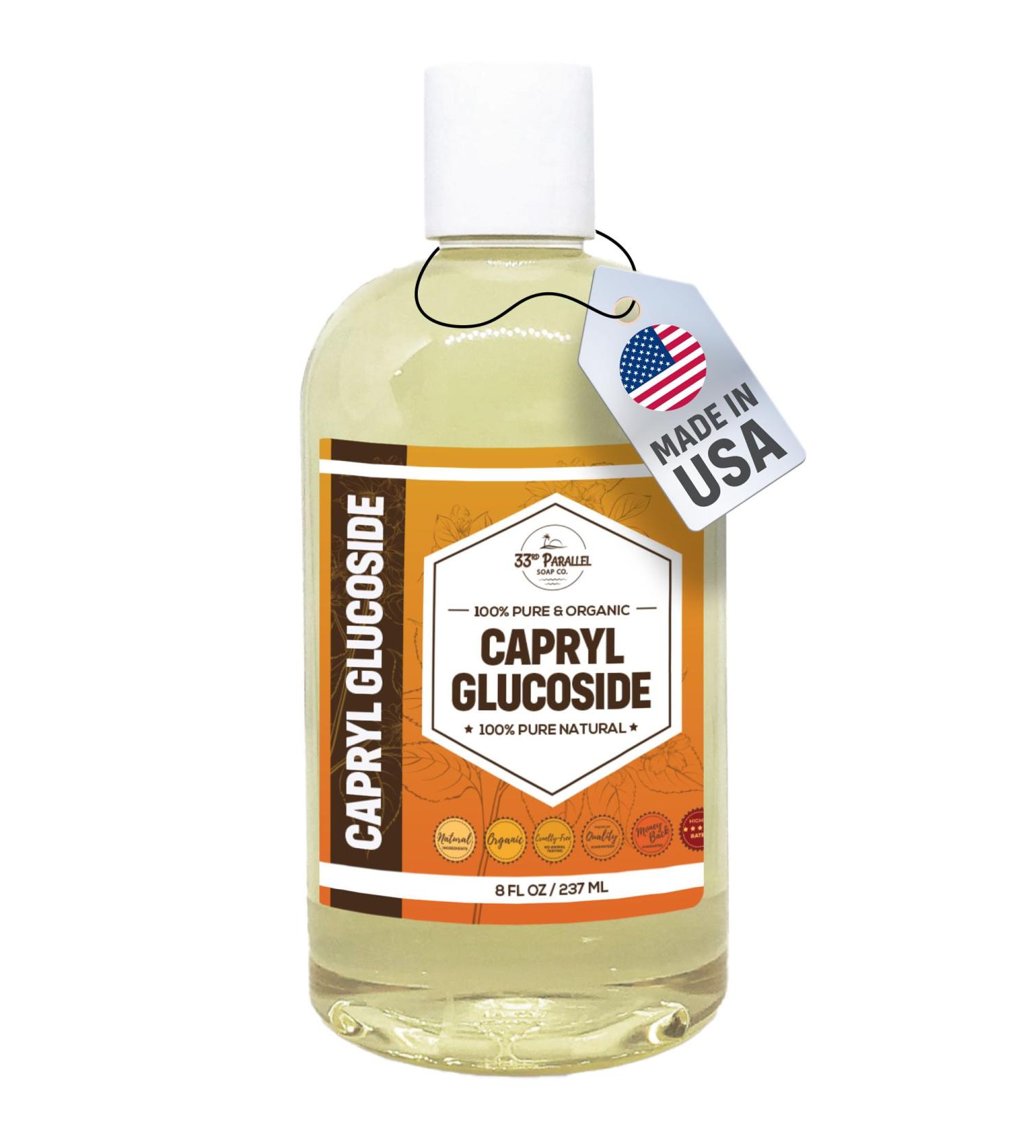 33RD PARALLEL SOAP CO. Capryl Glucoside Liquid Surfactant (8 oz) Plant Derived - DIY Skin Care - Facial Cleansers, Body Washes, Shower Gels, Foaming, Body Soap, Shampoos, Baby Products | 8 OUNCES - Buy Online on GoSupps.com