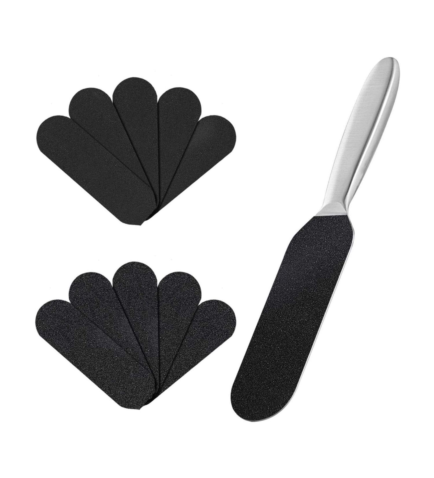 Pedicure Foot File Stainless Steel Foot Rasp File with Ten Free Refill Grits Double-Sided Replacement Pads - Buy Online on GoSupps.com