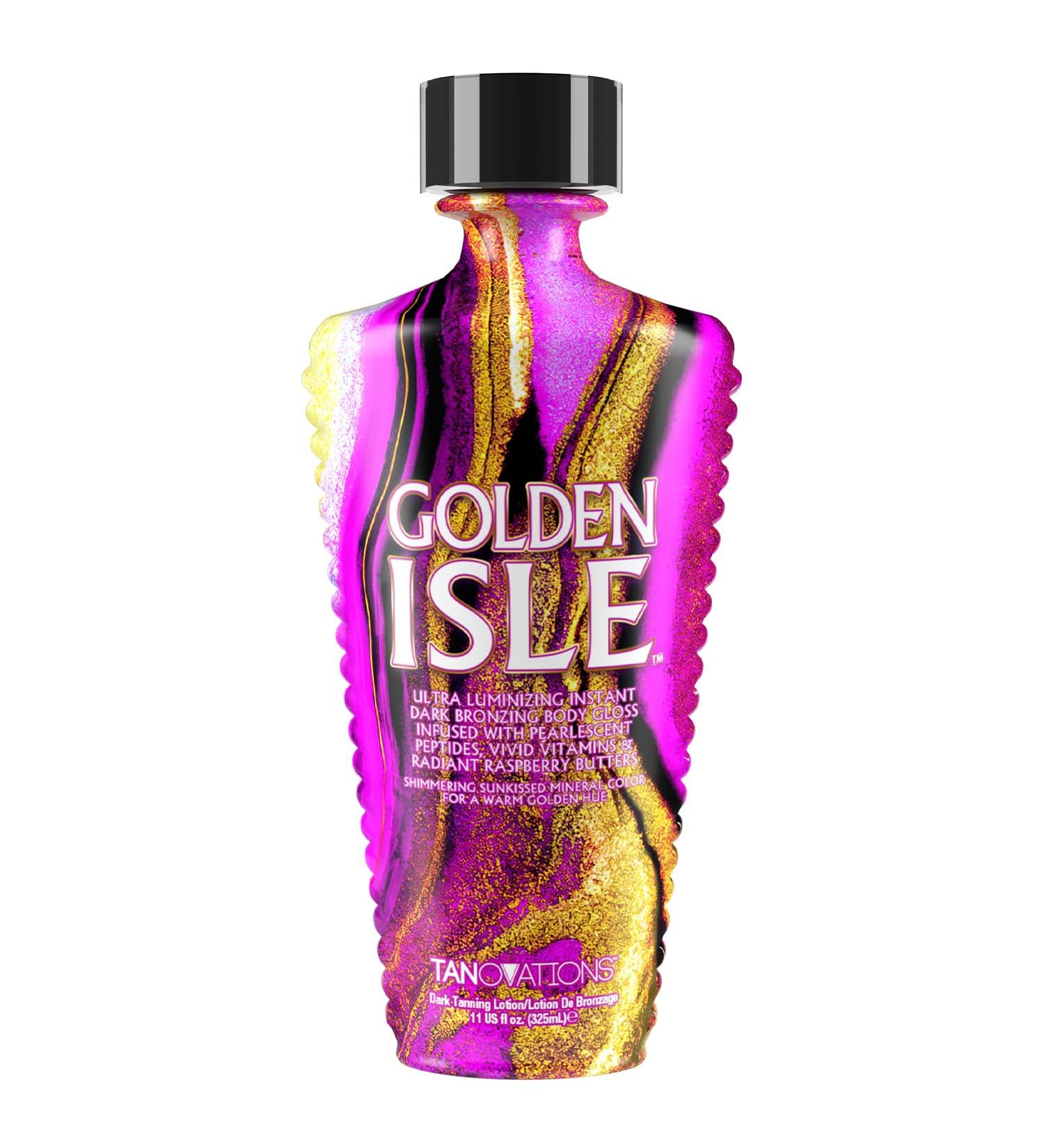 ED HARDY Tanovations Golden Isle - Indoor/Outdoor Glistening Natural Bronzer Radiant Glowing Gold of Pleasure Oil Hydration Improving Dark Tanning Lotion - Buy Online on GoSupps.com