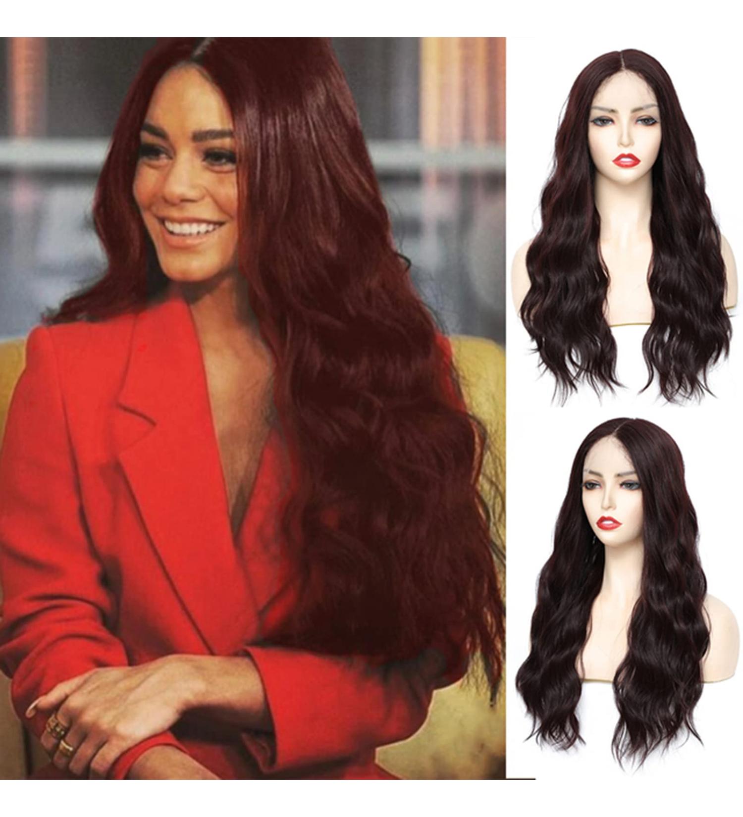 X-Tless Lace Front Wig - 26 Inch Red & Black Middle Part Natural Look Women s Wig with Lace Front (99J) - Buy Online on GoSupps.com