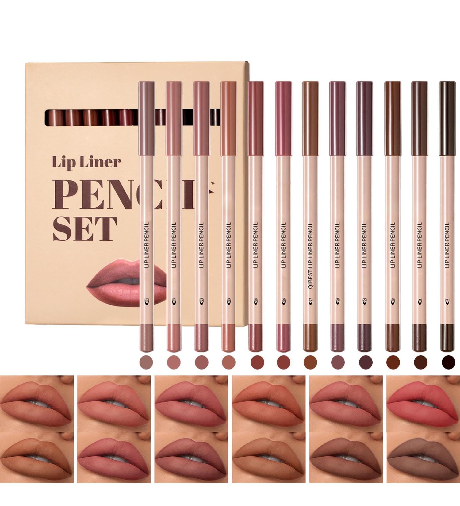 12Pcs Crayon L vres Mat Waterproof Longue Tenueet Lip Liner Cr me Couleurs Riches Repulpant Crayon Contour L vres Vegan & Cruelty-Free Formule For Shaping & Sculpting Lips - Buy Online on GoSupps.com