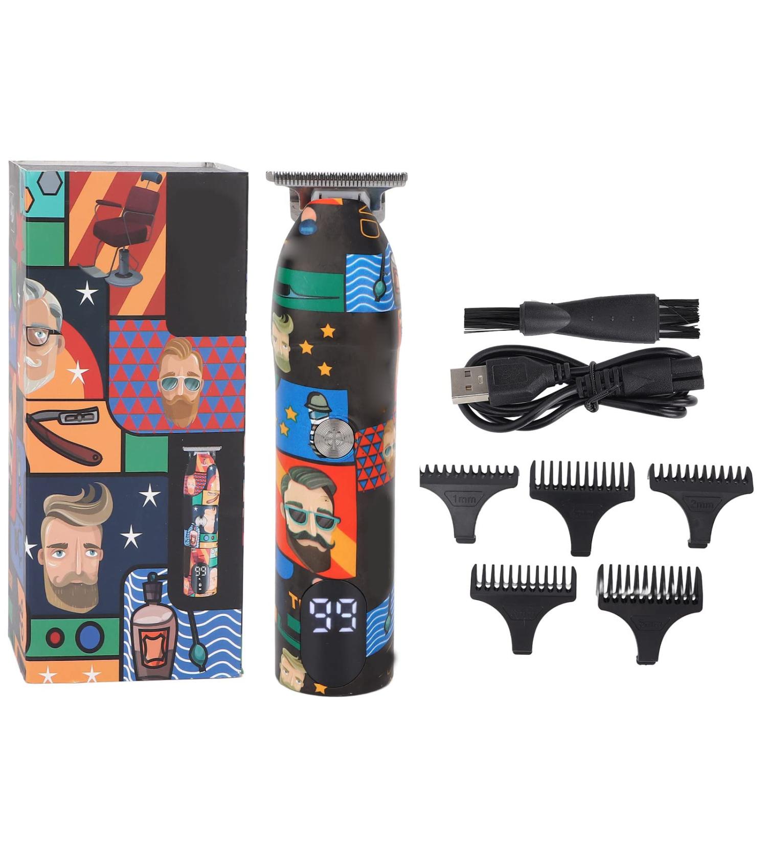 Electric Hair Trimmer LCD Professional Hair Clipper Cutting Grooming Kit with 5 Guide Combs R Shaped Obtuse Angle Blade for Men - Buy Online on GoSupps.com