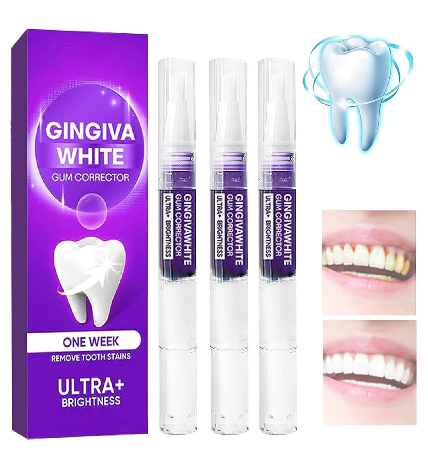 3PCs Liacsy Gingivawhite Gum Corrector & Purple Teeth Whitening Pen for Stain Removal | Enhance Gum Health - Buy Online on GoSupps.com