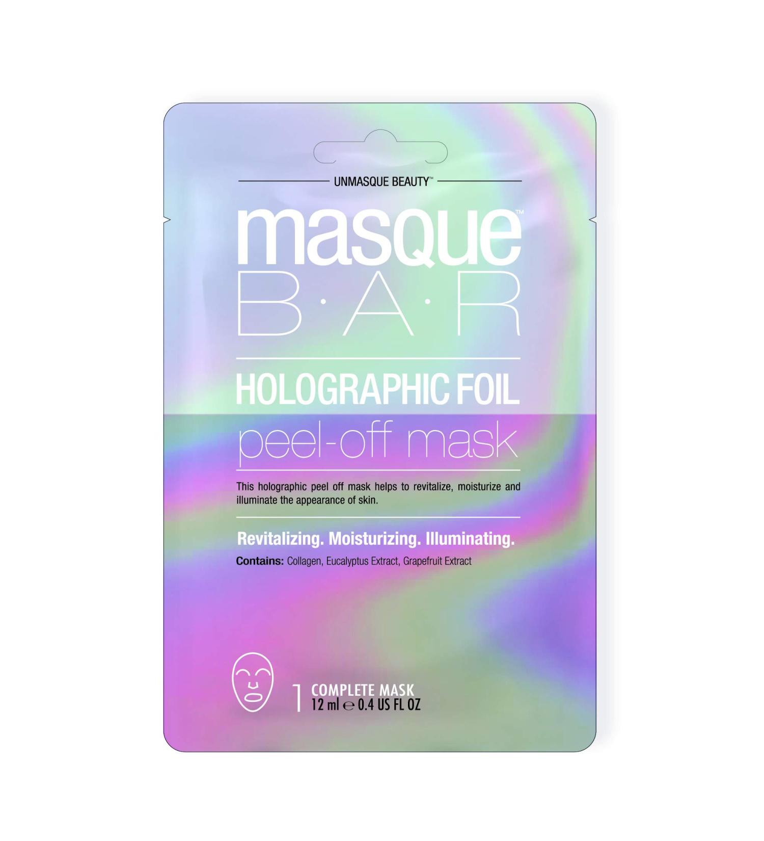Masque Bar Holographic Foil Peel Off Mask - Moisturizing Pore Refiner for Acne Oily Skin & Blackheads - Made in Korea - International Shipping - Buy Online on GoSupps.com