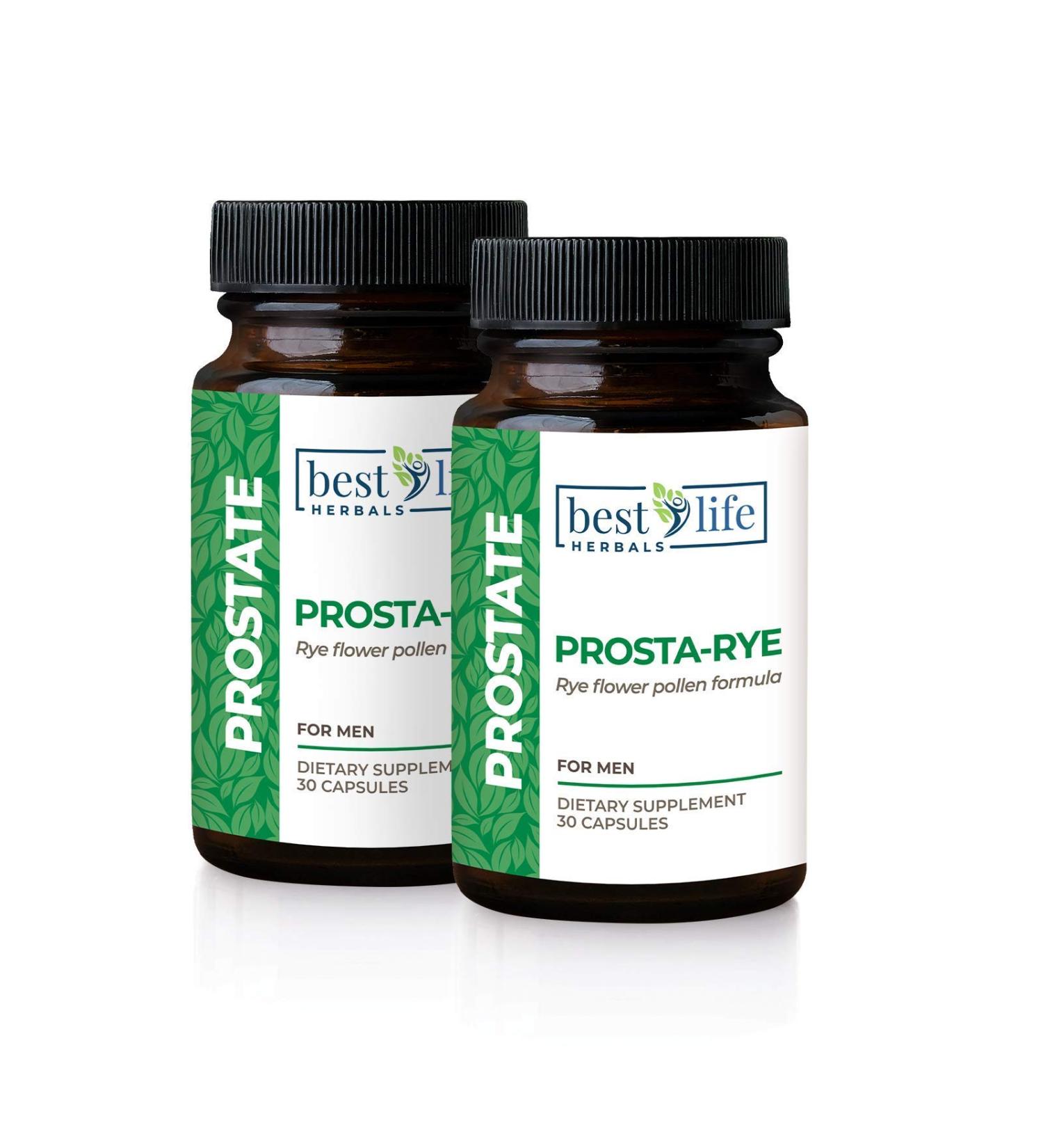 Best Life Herbals Prosta-Rye - Natural Prostate Supplement for Men Experiencing an Enlarged Prostate Frequent Urination Overactive Bladder - 2 Bottles 60 Capsules 1 Count (Pack of 2) - Buy Online on GoSupps.com
