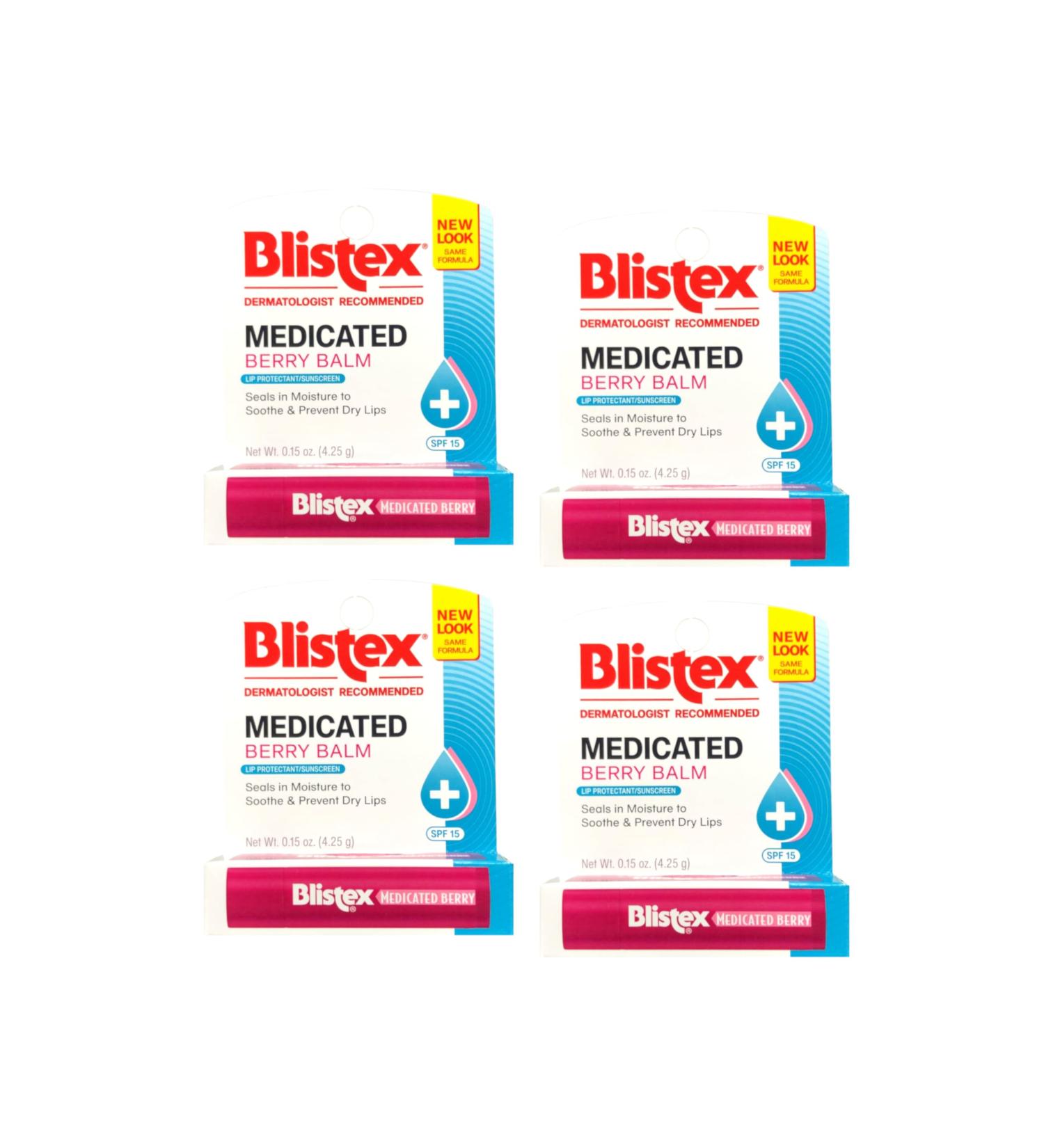 Blistex Medicated Berry Balm 0.15 Ounces (Pack of 4) Berry 0.15 Ounce (Pack of 4) - Buy Online on GoSupps.com