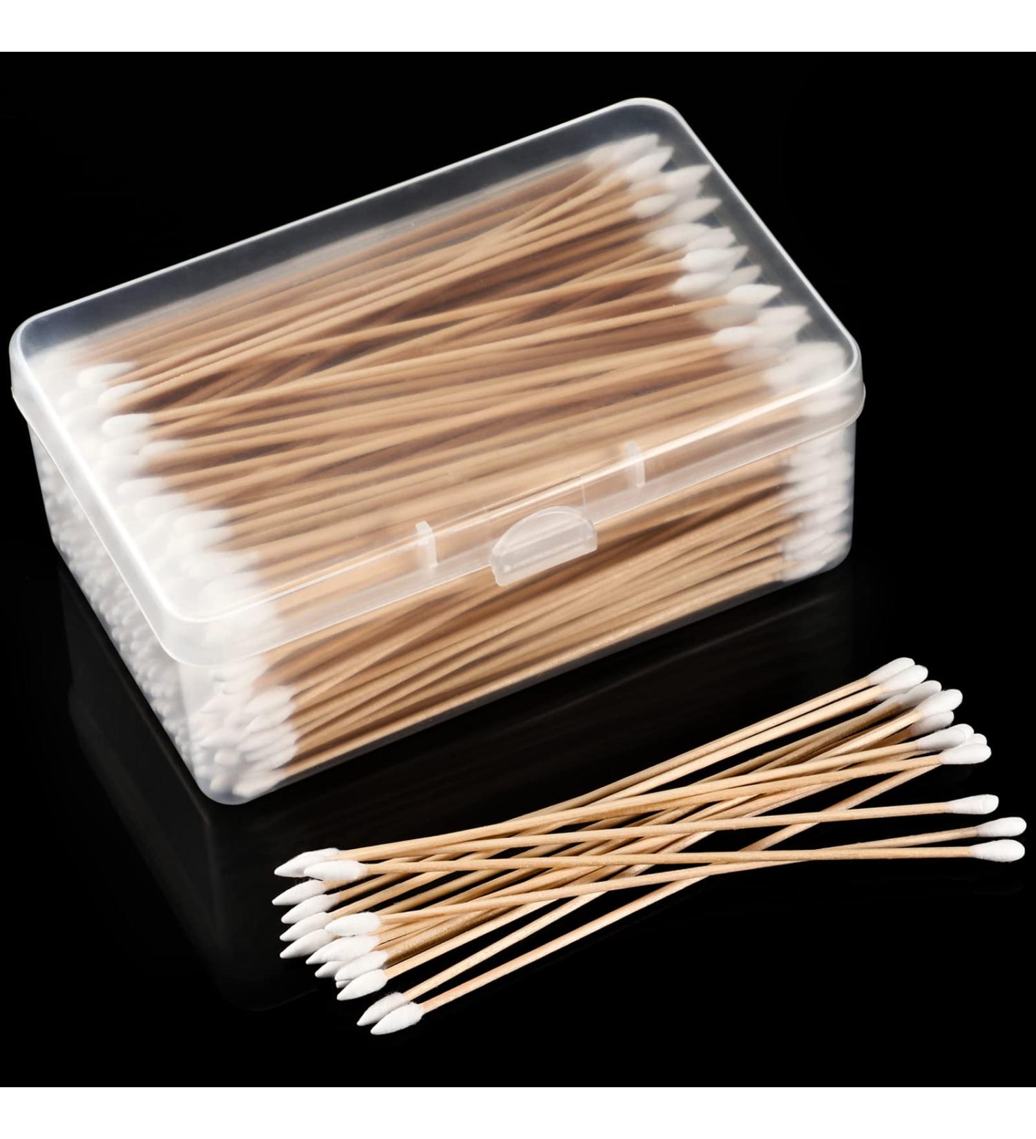 500 Piece 6 Inch Wooden Handle Cleaning Swabs for Jewelry Ceramics Electronics | Pointed and Round Tip | Storage Case Included - Buy Online on GoSupps.com