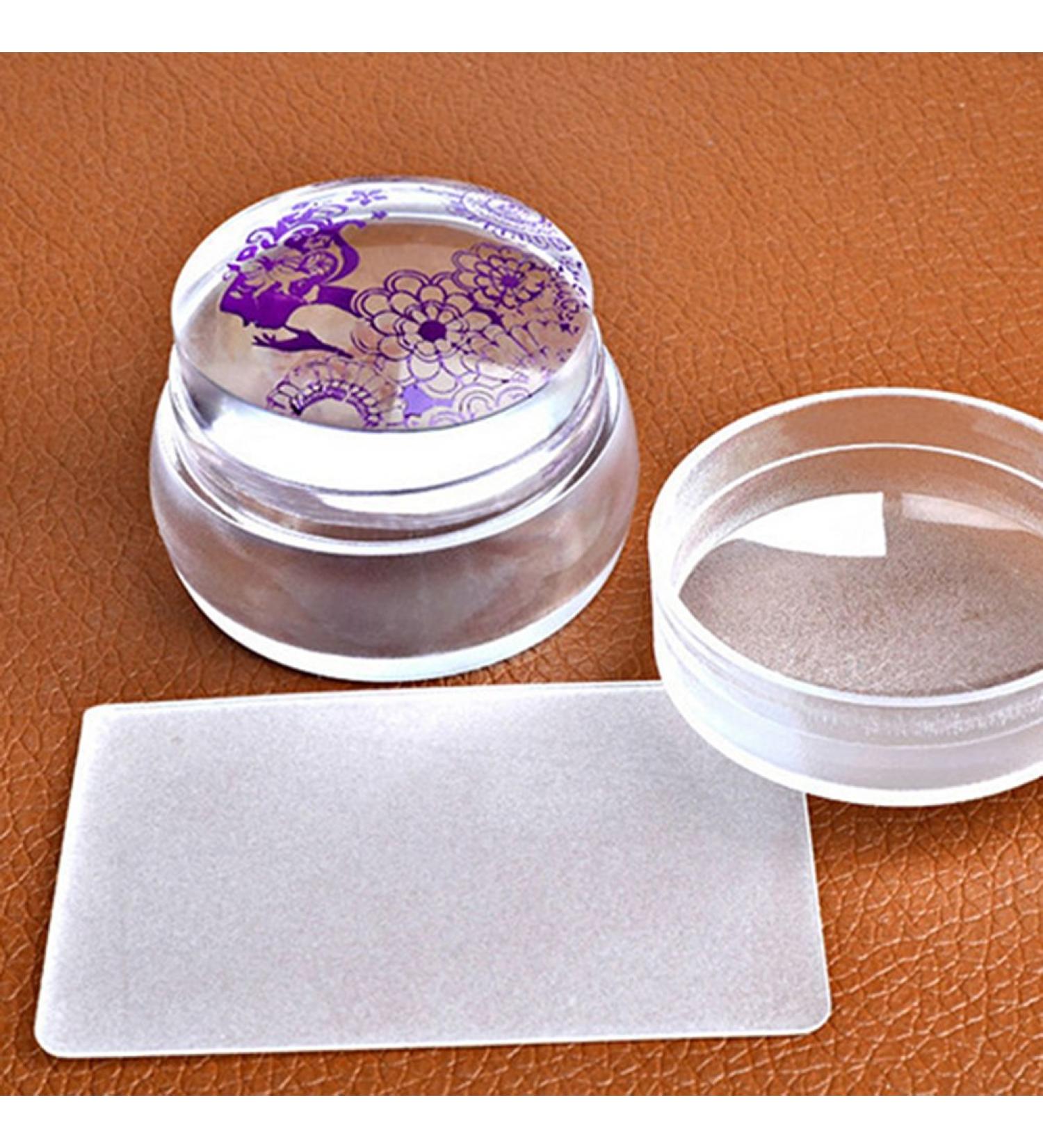 Bodhi2000 Transparent Nail Stamp Set | Silicone DIY Nail Art Stamping Scraper for Perfect Manicure - International Shipping Available - Buy Online on GoSupps.com