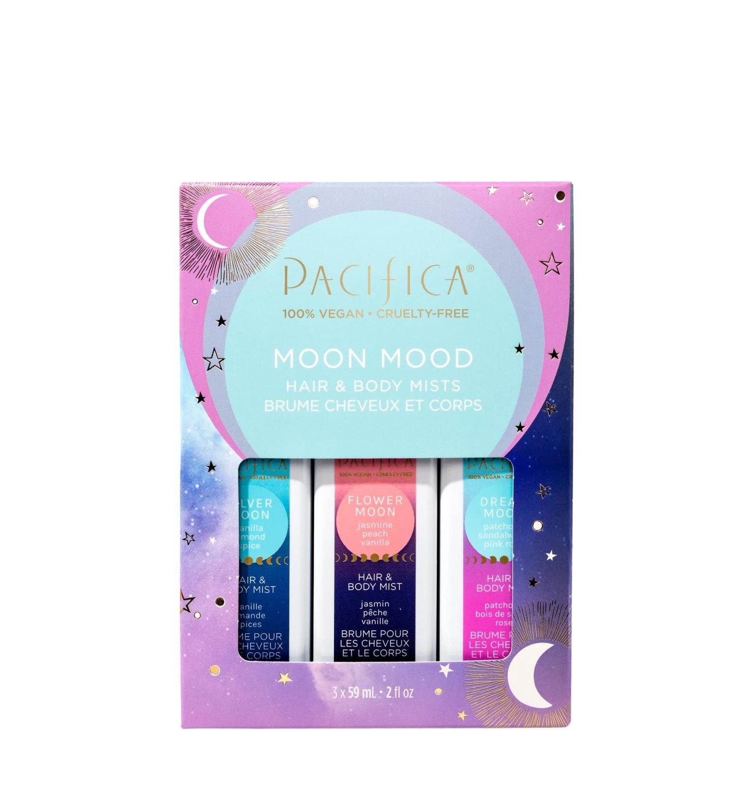 Pacifica Moon Moods Hair Perfume & Body Fragrance Spray Mist Trial Set Dream Flower & Silver Moon Sampler Discovery Gift Pack Travel-Size Vegan & Cruelty-Free 2 oz each (Pack of 3) Moon Mood Hair & Body Mists Set 2 Fl Oz (Pack of 3) - Buy Online on GoSupps.com