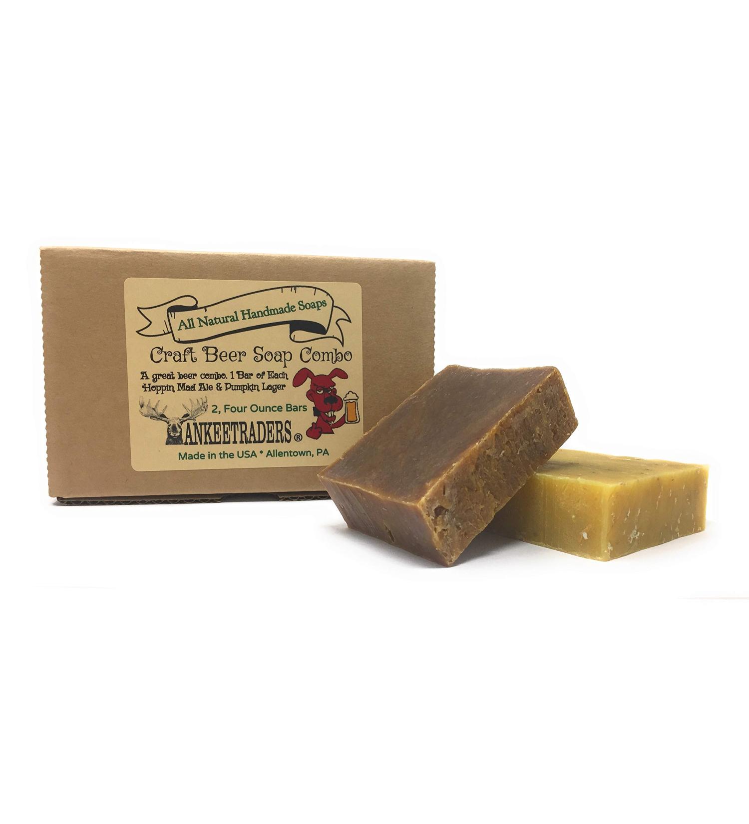 Craft Beer Soap Combo Hoppin Mad Ale & Pumpkin Lager. All Natural Vegan Handmade / 2 4 Oz. Bars