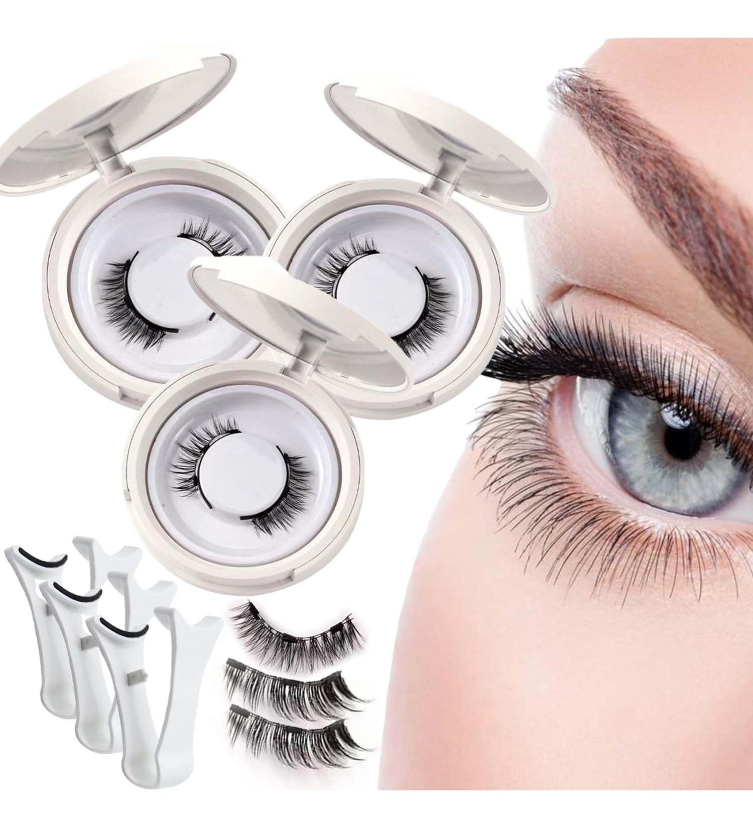 Icerostma Magnetic Eyelashes Giani Magnetic Lashes Kit Reusable Self Adhesive Eyelashes Magnetic Lashes with Applicator Soft Magnets False Eyelashes Easy to Wear (3pcs) - Buy Online on GoSupps.com