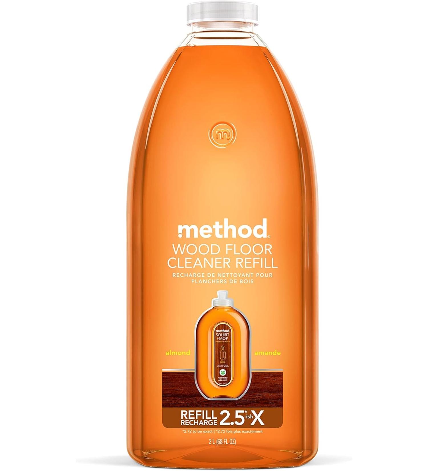 Method Hardwood Floor Cleaner 2L Refill - Almond Scent | Laminate & Sealed Wood Floor Cleaner | 1 Pack | Packaging May Vary - Buy Online on GoSupps.com