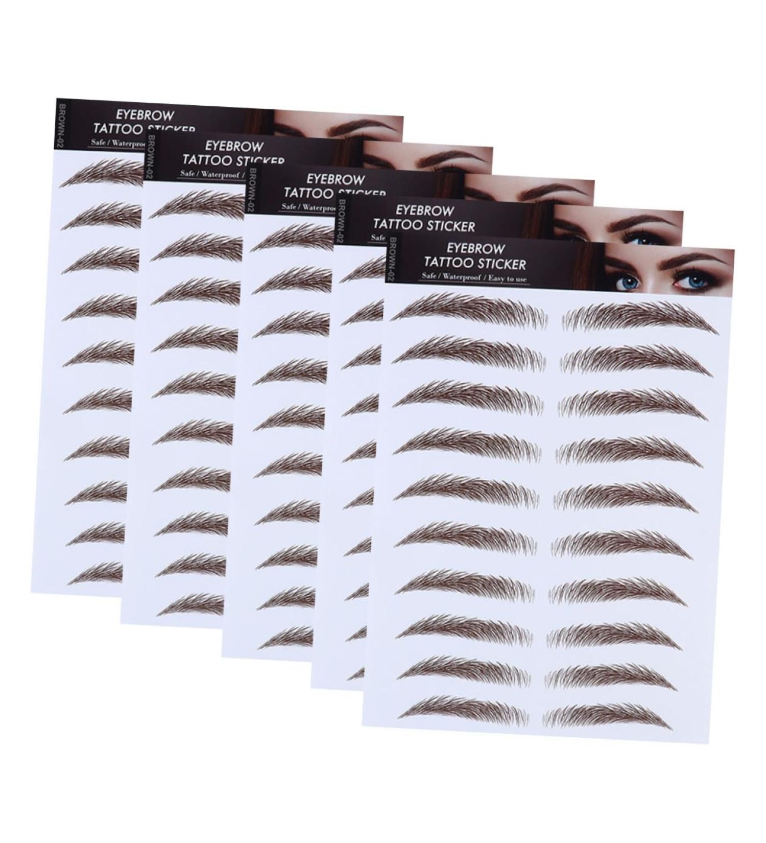 Outanaya 5pcs Eyebrow Stickers False Eyebrows for Women Eyebrow Tattoos Stickers Water Proof 3d Tool - Buy Online on GoSupps.com