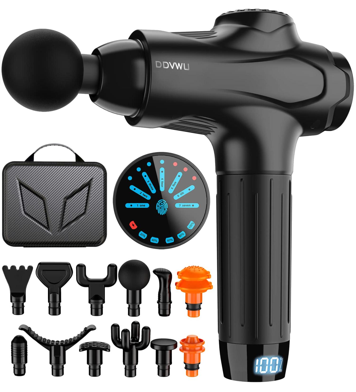 Deep Tissue Percussion Massage Gun for Pain Relief - Portable Handheld Electric Massager in Black - Buy Online on GoSupps.com