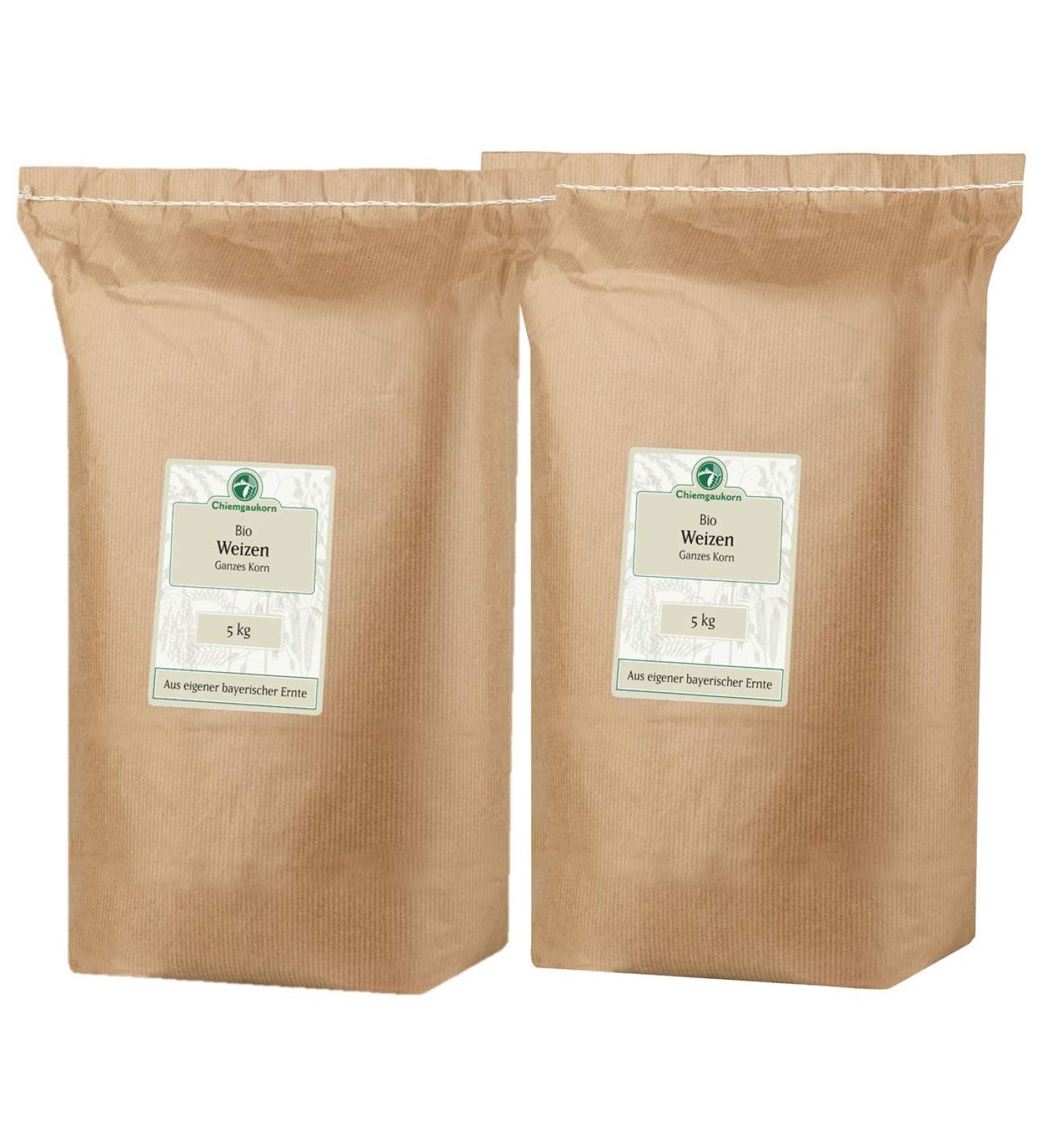 Chiemgaukorn Organic Wheat Whole Grain Storage Set 2 x 5 kg