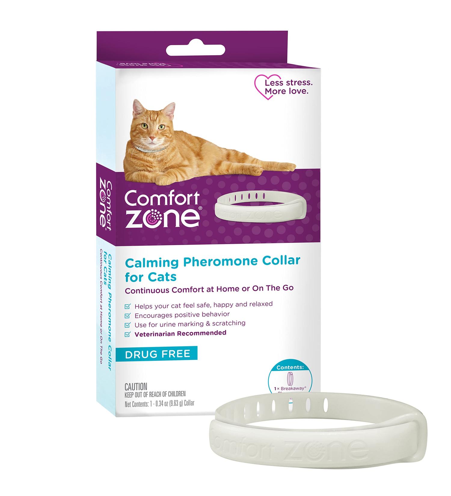Comfort Zone Cat Calming Pheromone Collar De-Stress Your Cat, Promote Safety and Happiness - Buy Online on GoSupps.com