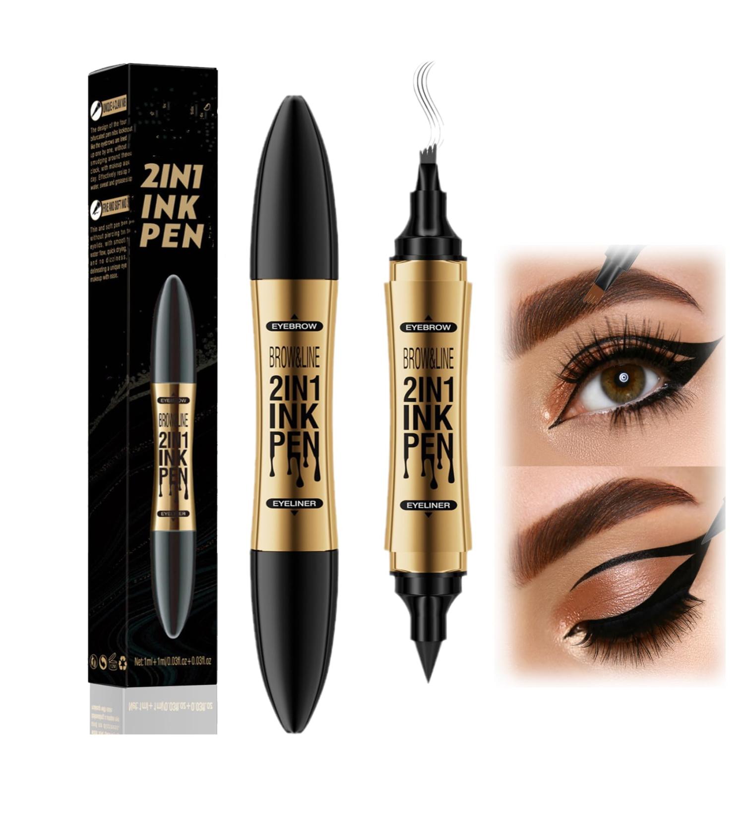 2 in 1 Magic Eyebrow Pencil Micro Brow Pencil Double Head Microblading Eyebrow Pencil Waterproof Makeup Tools (Grey) - Buy Online on GoSupps.com