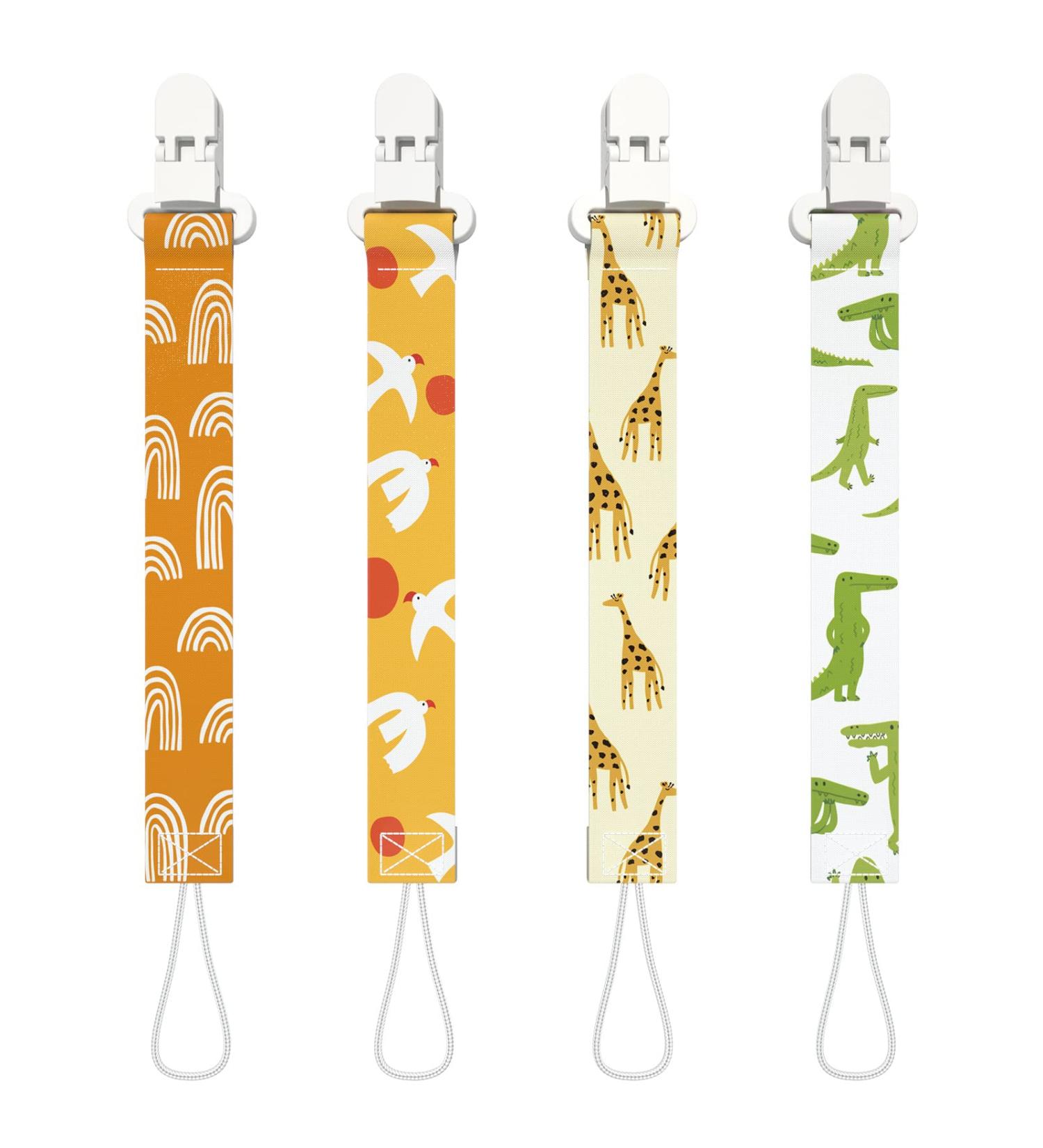 Freebear Pacifier Clip 4-Pack for Boys and Girls | Binky Holder & Leash Gift for Newborns (Sunrise) - Buy Online on GoSupps.com