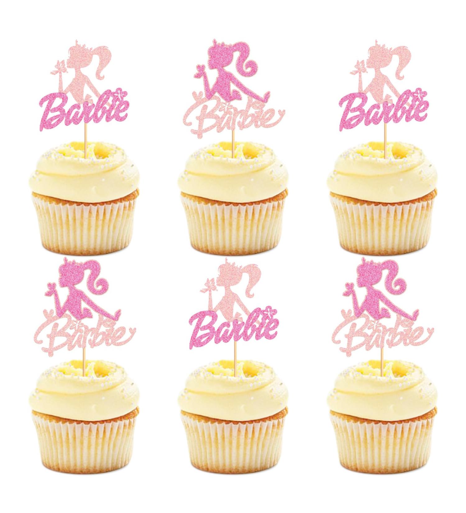 Keaziu 24 PCS Princess Cupcake Toppers Girl Birthday Cupcake Decorations Independent Girl Pink Girl For Princess Theme Baby Shower Decorations Wedding Anniversary Kids Birthday Party Supplies Pink Pink 1
