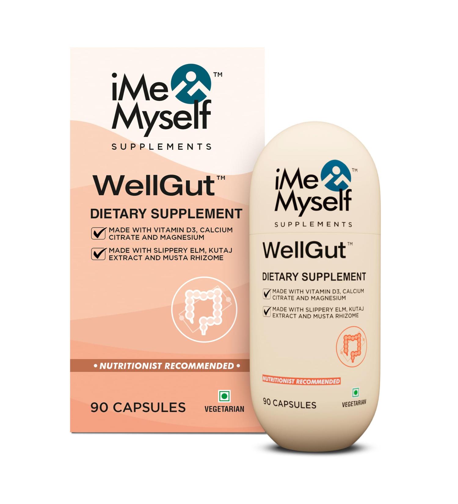 iMeMyself WellGut Daily Herbal Supplement | Traditional Herbs with Minerals & Probiotics 90 Vegan Capsules - Buy Online on GoSupps.com