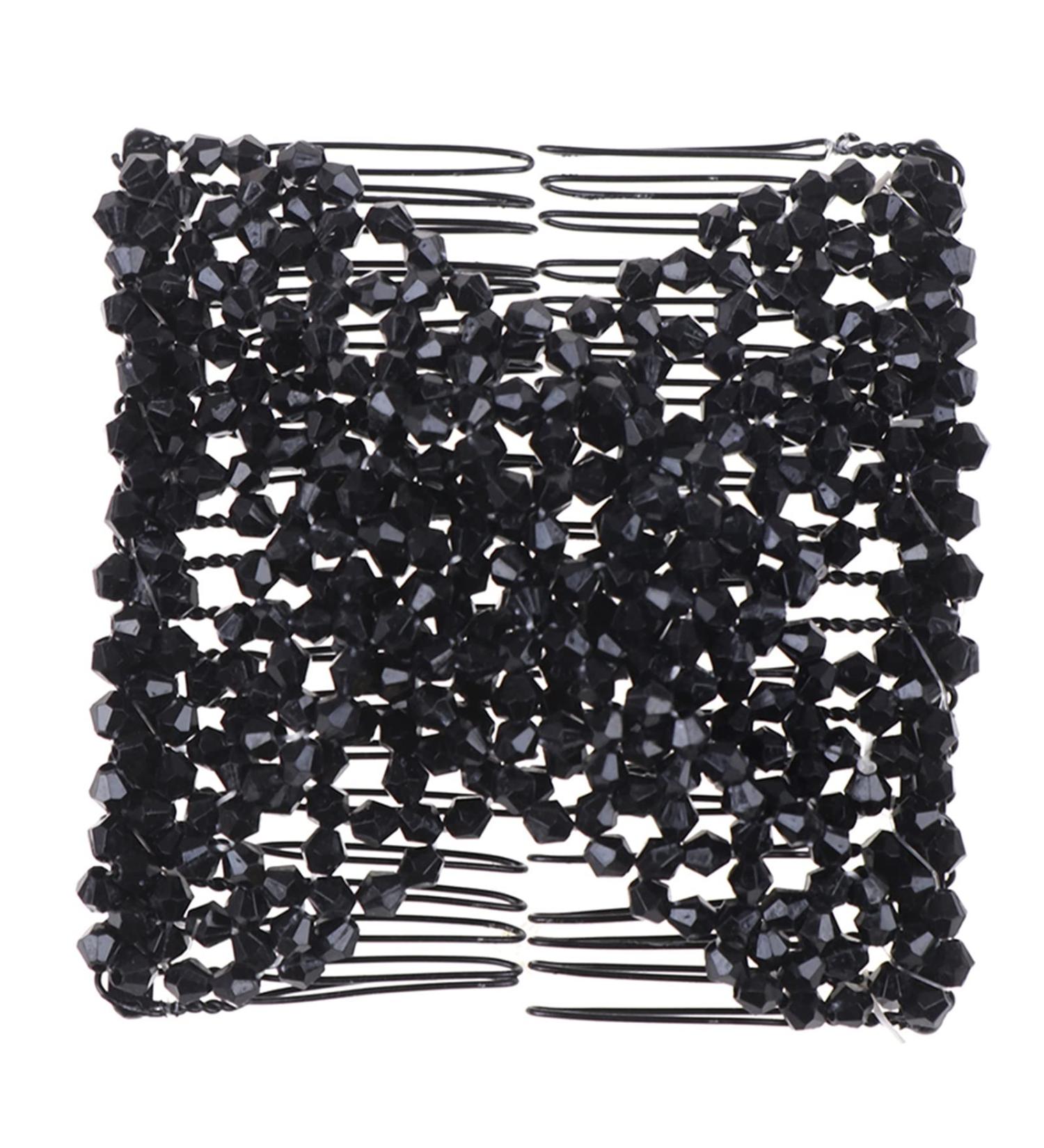 1pc Women Hair Accessories Beaded Elastic Hair Claw Hairpin Magic Comb Up-Do Hairstyle Bun Maker Styling Tool (Color : BK) - Buy Online on GoSupps.com