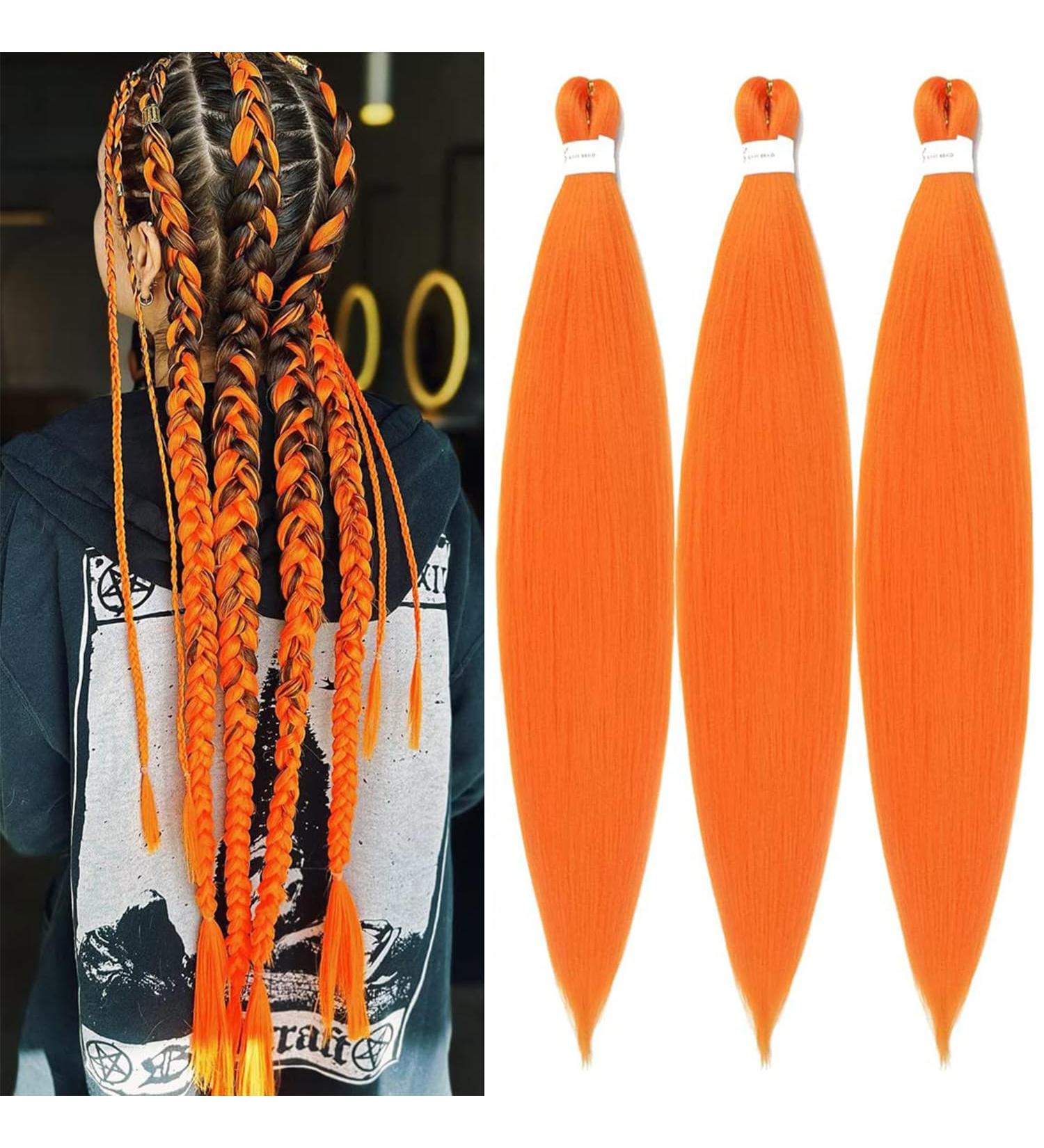 YDDM 26 Inch Pre-Stretched Braiding Hair Extensions - Orange Jumbo Braids (3 Packs) - Art Hair for Braids - Buy Online on GoSupps.com