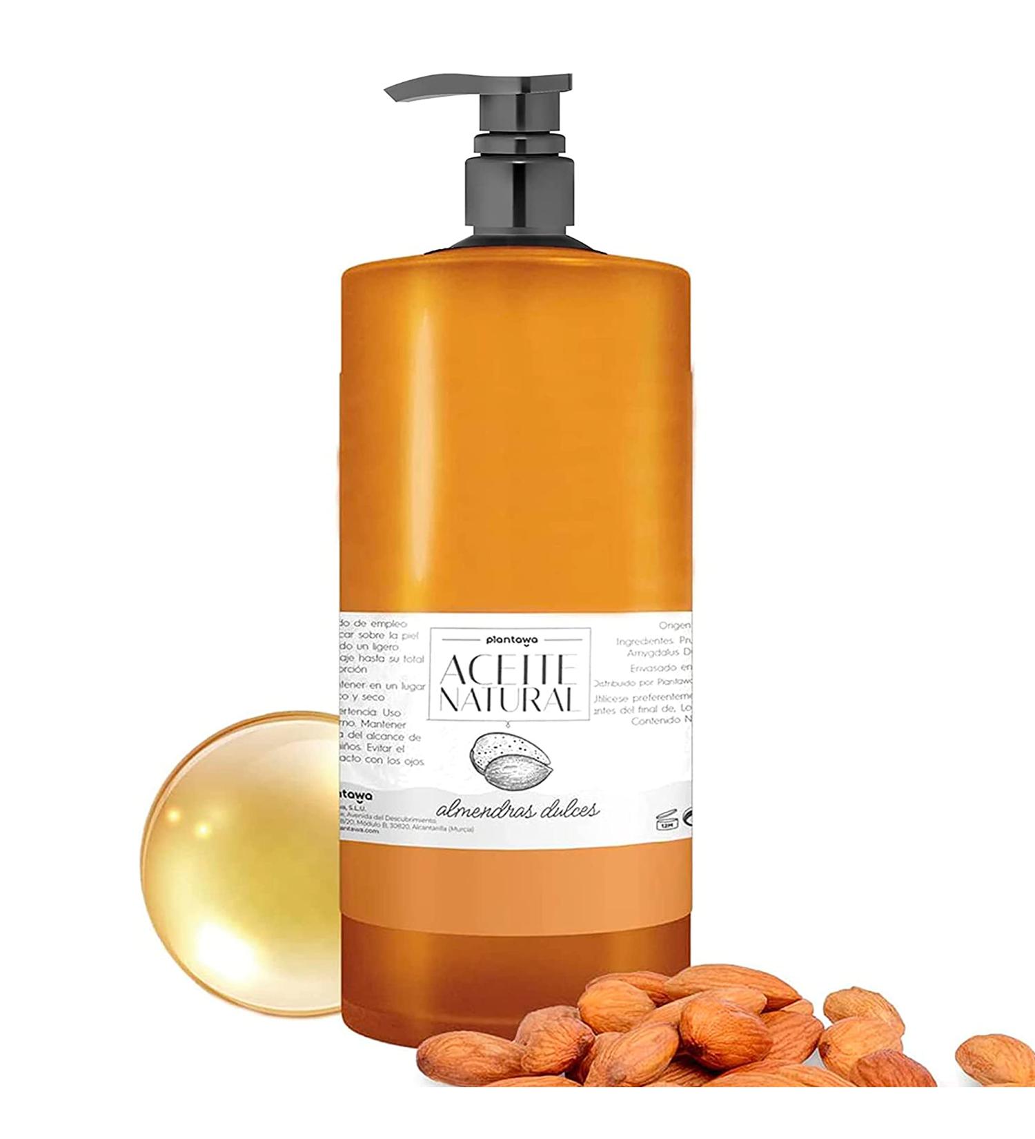 PLANTAWA Sweet Almond Oil 1000 ml 100% Natural Organic for Hair Baby Pregnancy Stretch Mark Face Body Massage 100% Pure