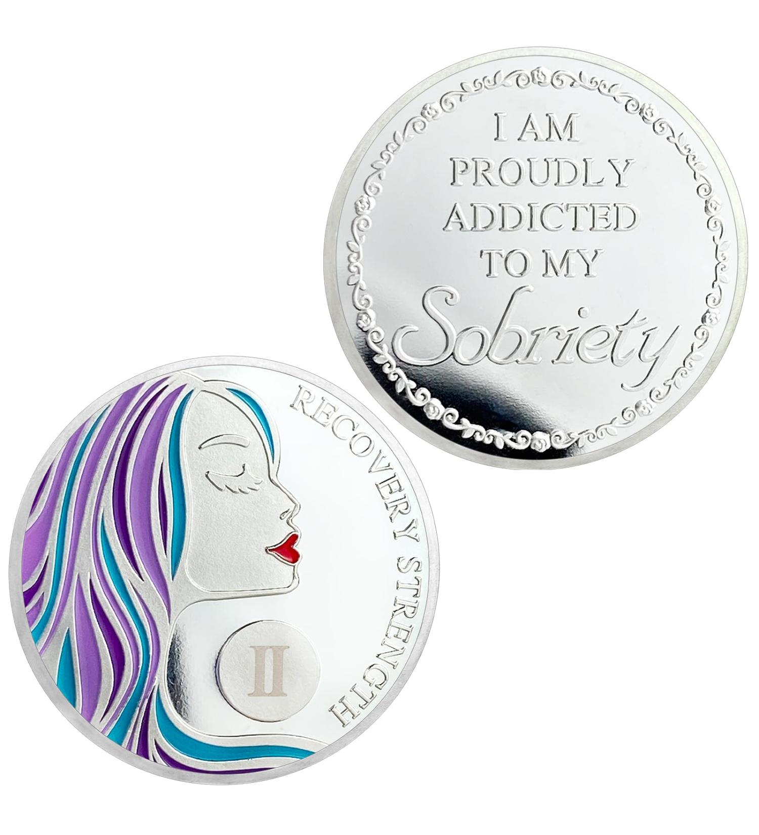 2 Year Sobriety Coin A Sober Woman AA Chips and Medallions - Sobriety Recovery Coin Sober Token | Sobriety Gifts for Celebrating Alcoholics Anonymous Recovery - Buy Online on GoSupps.com