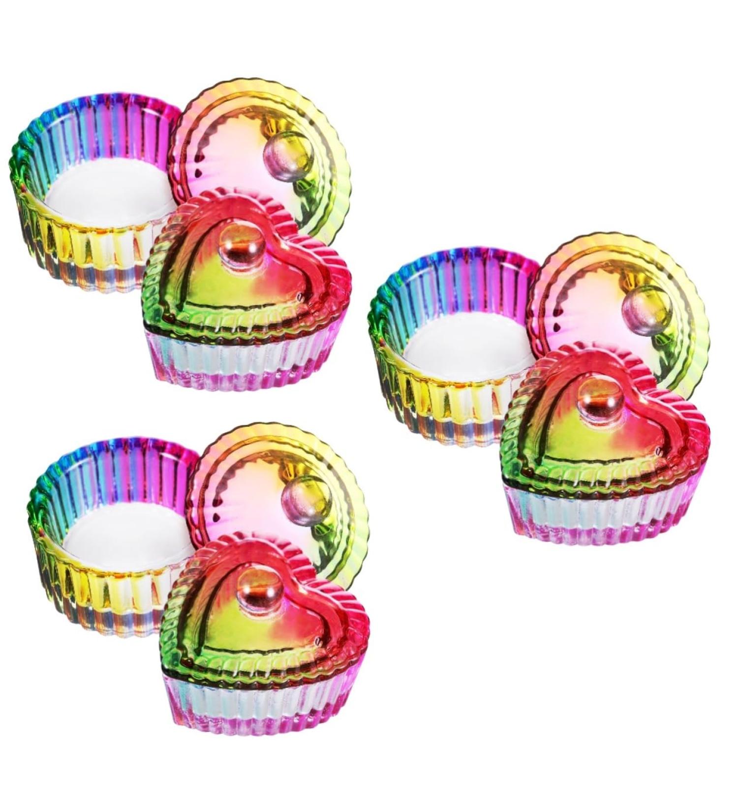 FOMIYES 6 Pcs Colorful Crystal Cup Liquid Storage Containers Glass Bowls Colored Glass Color Run Powder Nail Tips for Acrylic Nails Professional Petri Dish Glass Dappen Dish for Monomer - Buy Online on GoSupps.com