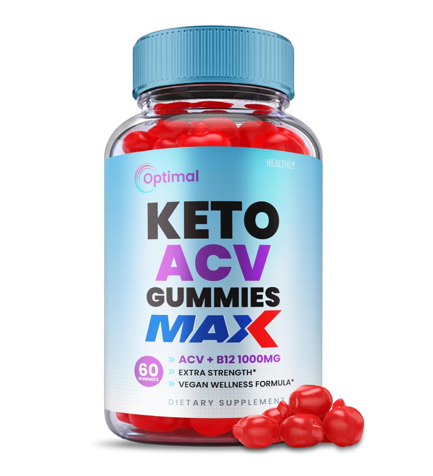 Optimal Keto ACV Gummies - Advanced Weight Loss Formula | Maximum Strength Vegan, 750mg, 60 Gummies - Buy Online on GoSupps.com