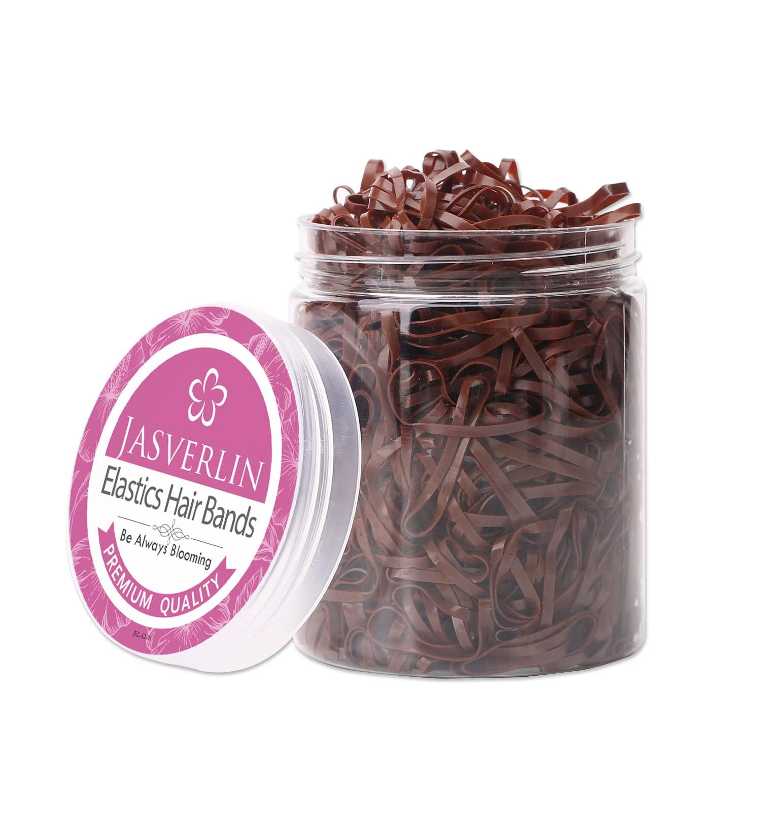 Elastic Hair Bands 1000pcs Brown Ponytail Holders Soft Hair Ties Styling - JASVRELIN - Buy Online on GoSupps.com