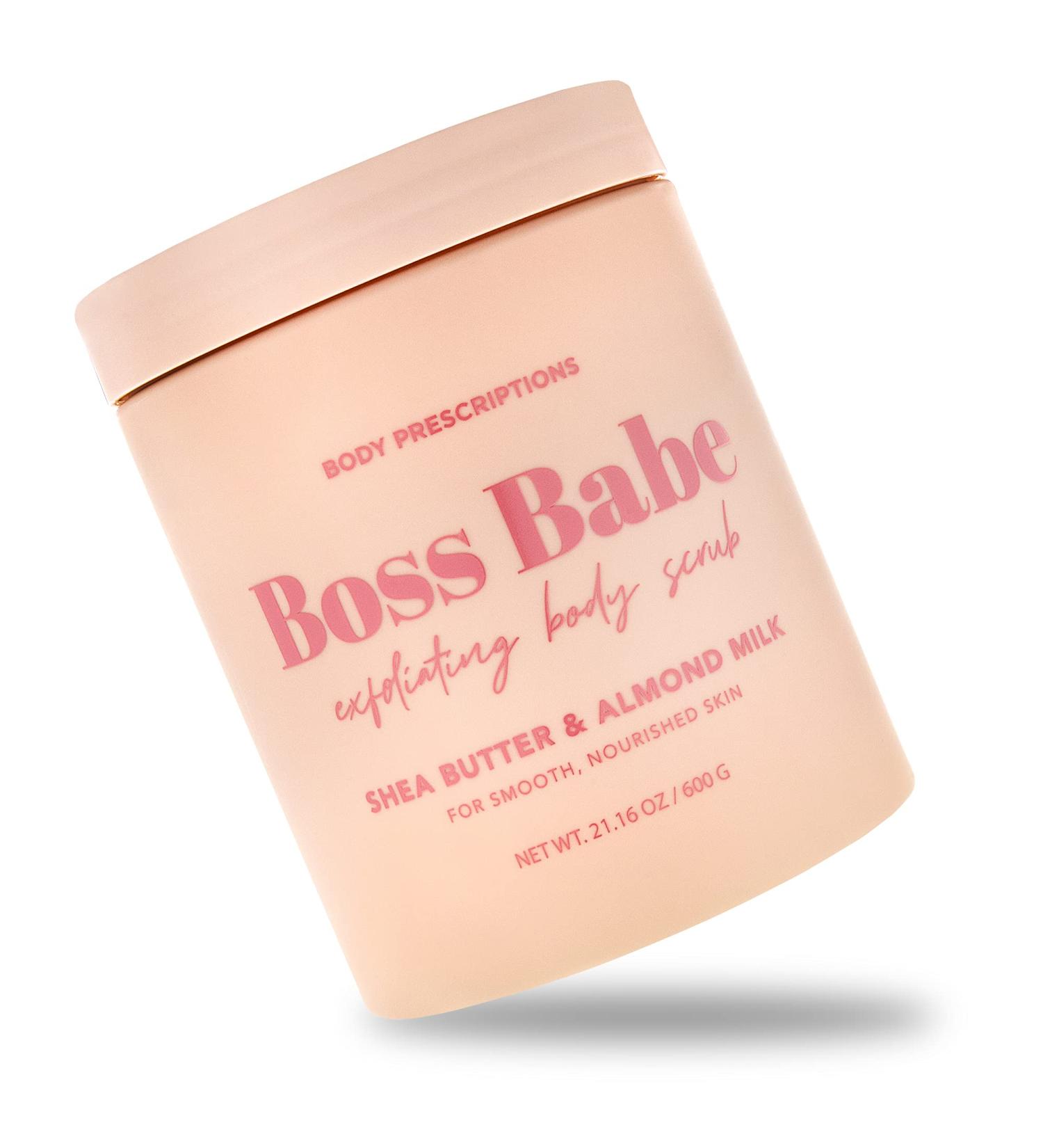 Body Prescriptions Pink Boss Babe Body Scrub Exfoliating Body Wash with Shea Butter and Almond Milk - Nourished and Smooth Skin - Buy Online on GoSupps.com
