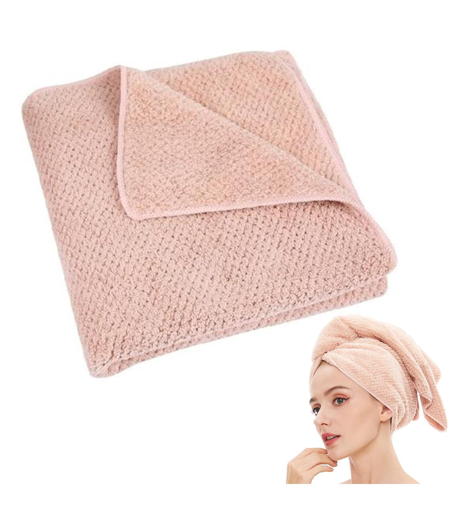 Laojbaba Microfiber Hair Towel - Quick Dry Towel for Long & Thick Hair - 19x39 inch - Lotus Root Pink - 1pcs - Buy Online on GoSupps.com