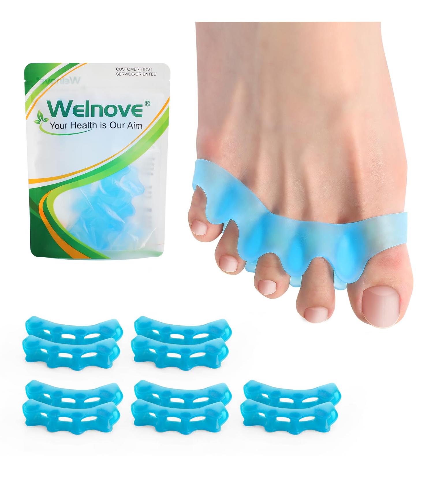 Welnove Toe Separators for Women & Men | Bunion Corrector & Hammertoe Straighteners | 5 Pairs of Toe Spacers for Yoga Practice - Buy Online on GoSupps.com