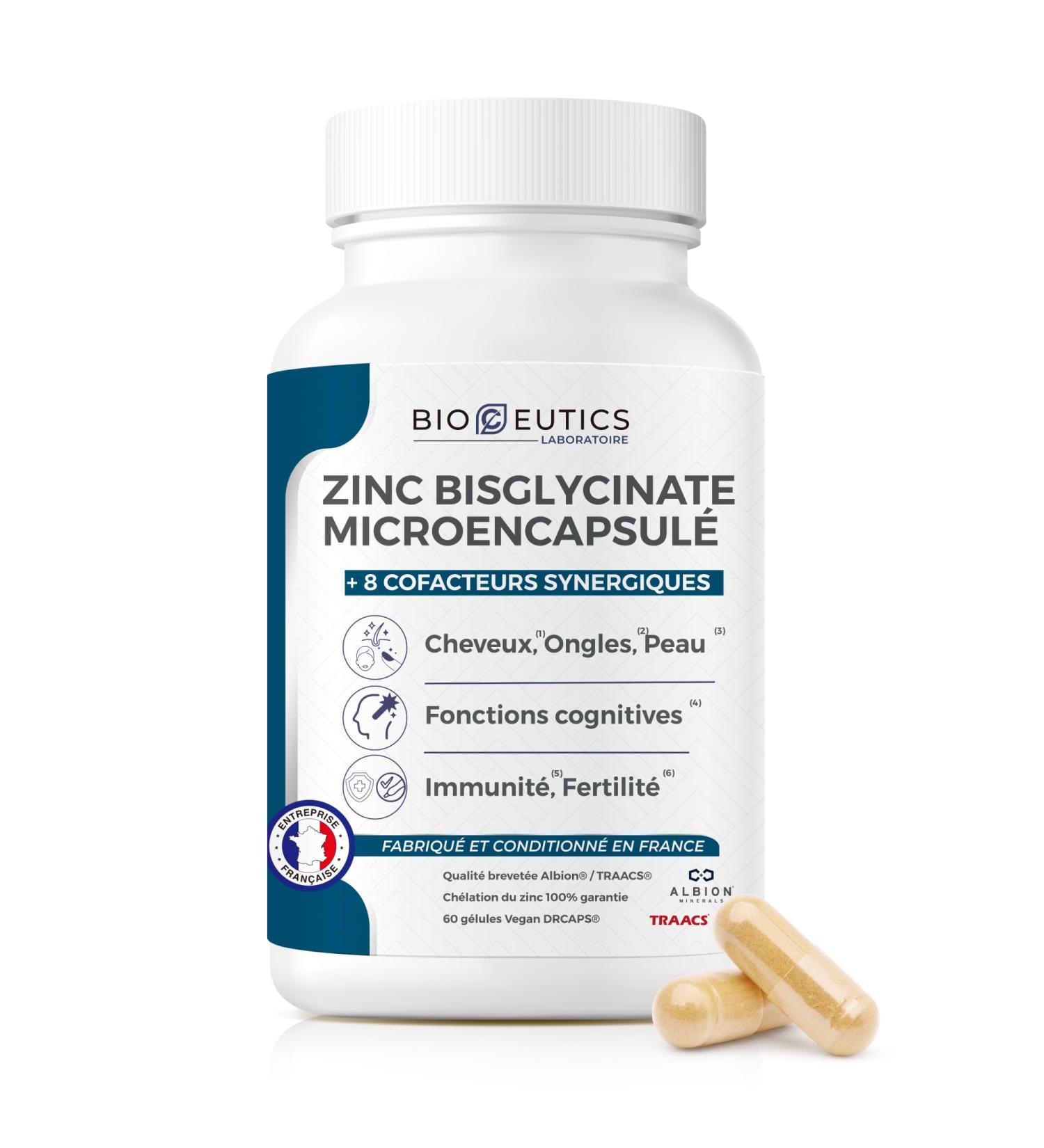 BioCeutics Zinc Bisglycinate 15 mg + Selenium + Vitamin C B6 B2 B3 - Zinc Food Supplement for Hair Skin Acne Nails - Antioxidant Immunity - Zinc Acne - Cure 2 Months - Pure Zinc Bisglycinate - Buy Online on GoSupps.com