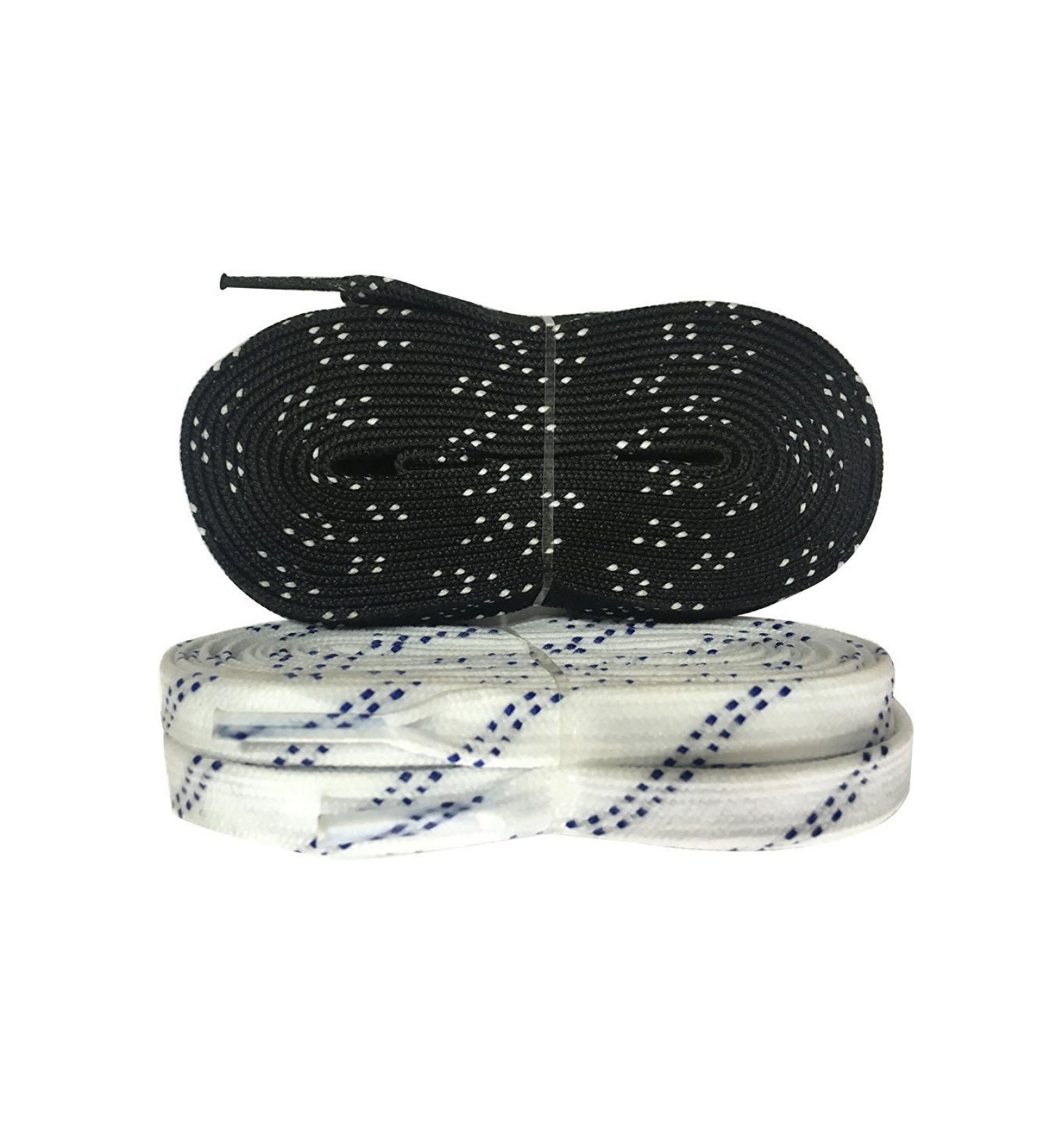 Coepoch Long Waxed Shoelaces for Skating Ice Hockey Ice Skating Curling Black / White 96