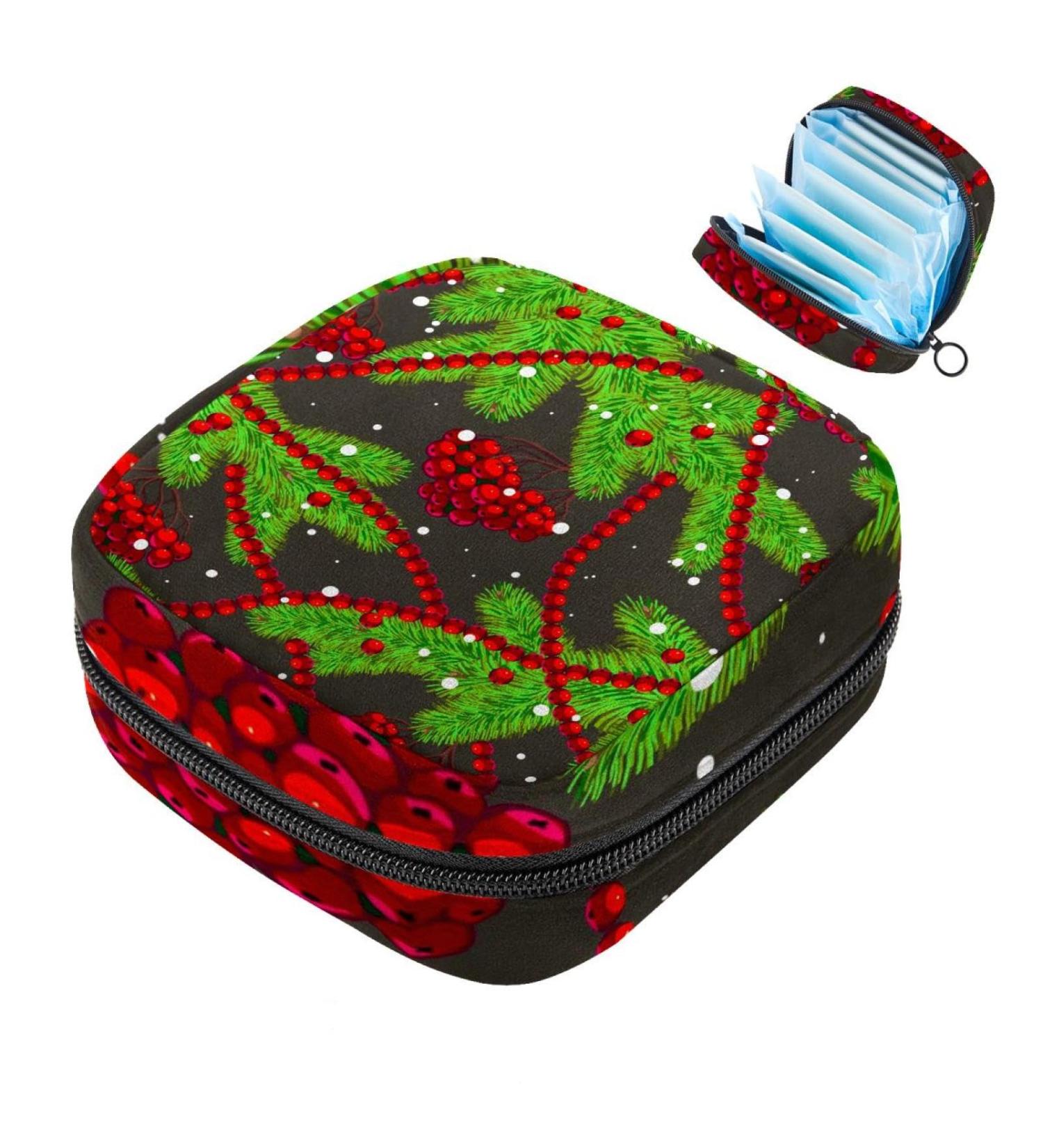 Women s Menstrual Cup Storage Bag | Travel Makeup Organizer | Big Capacity | Christmas Trees Pattern | 4.7x6.6x6.6 in - Buy Online on GoSupps.com