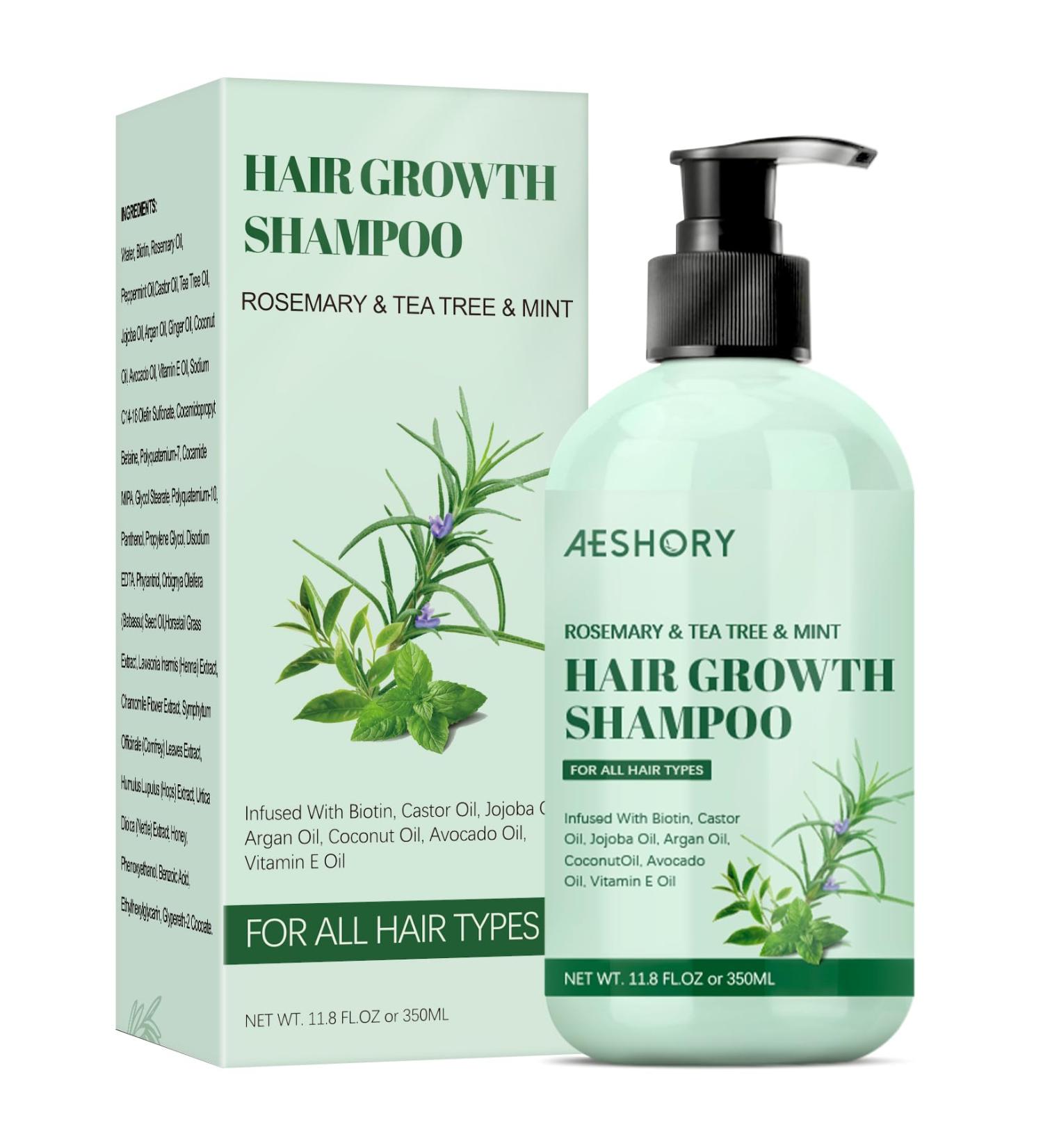 Rosemary Hair Growth Shampoo | Strengthening Rosemary Mint Formula with Tea Tree Biotin & Castor Oil for Thinning Hair - 11.8 Fl. oz - Buy Online on GoSupps.com