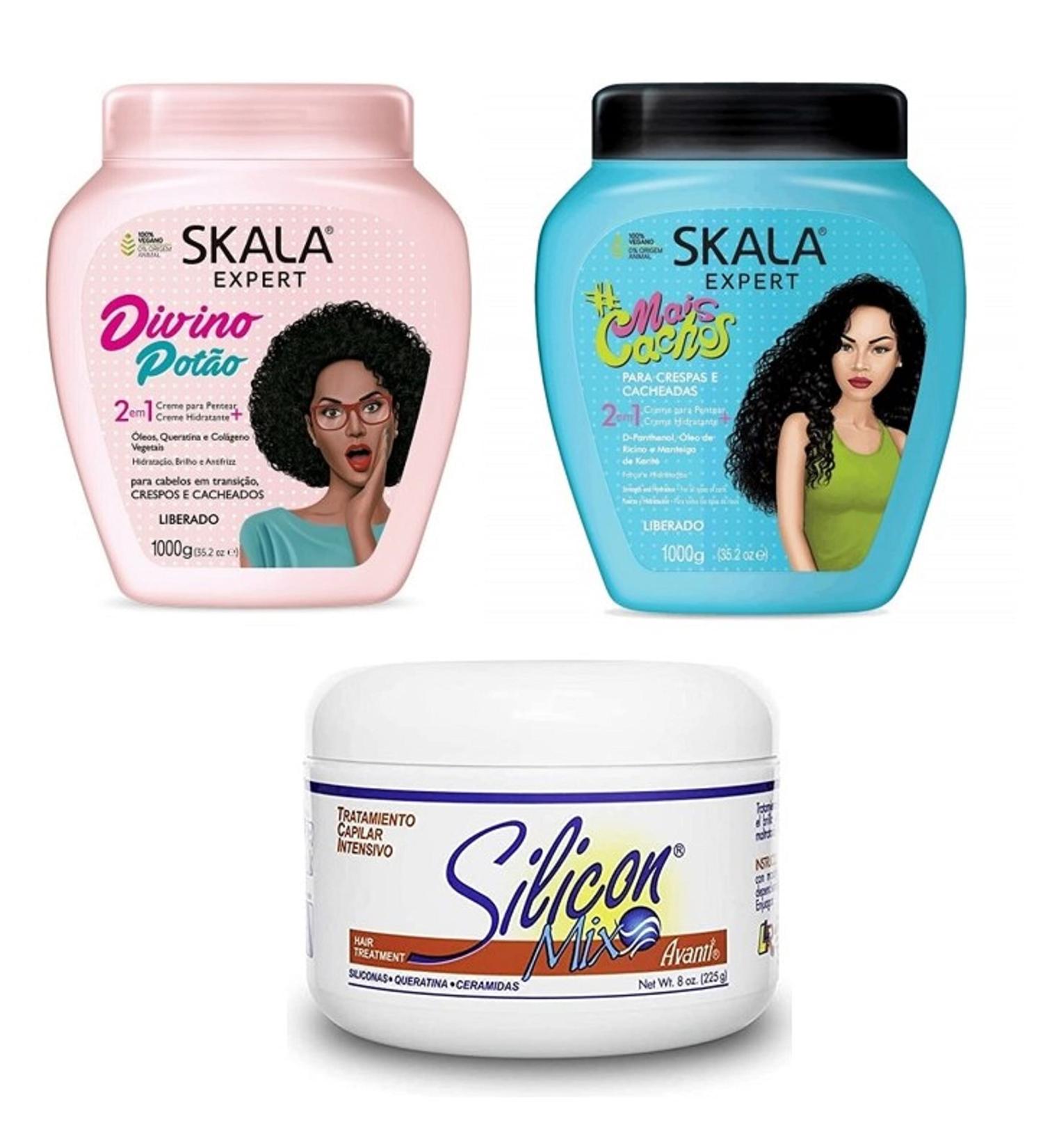 Skala Mais Cachos Creme Tratamento + Divino Potao Hair Cream Bundle with FREE Silicon Mix Hair Treatment - Buy Online on GoSupps.com