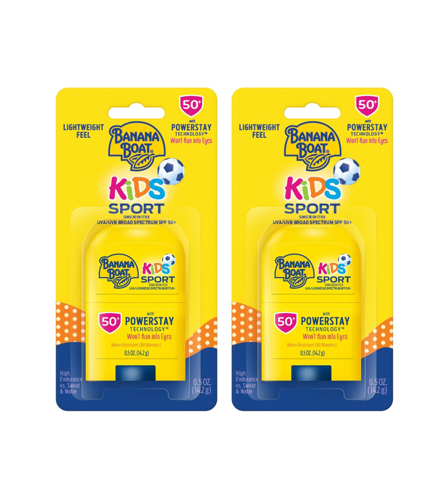 Banana Boat Kids Sport Sunscreen Stick Travel Sunscreen SPF 50 0.5oz each Twin Pack - Buy Online on GoSupps.com