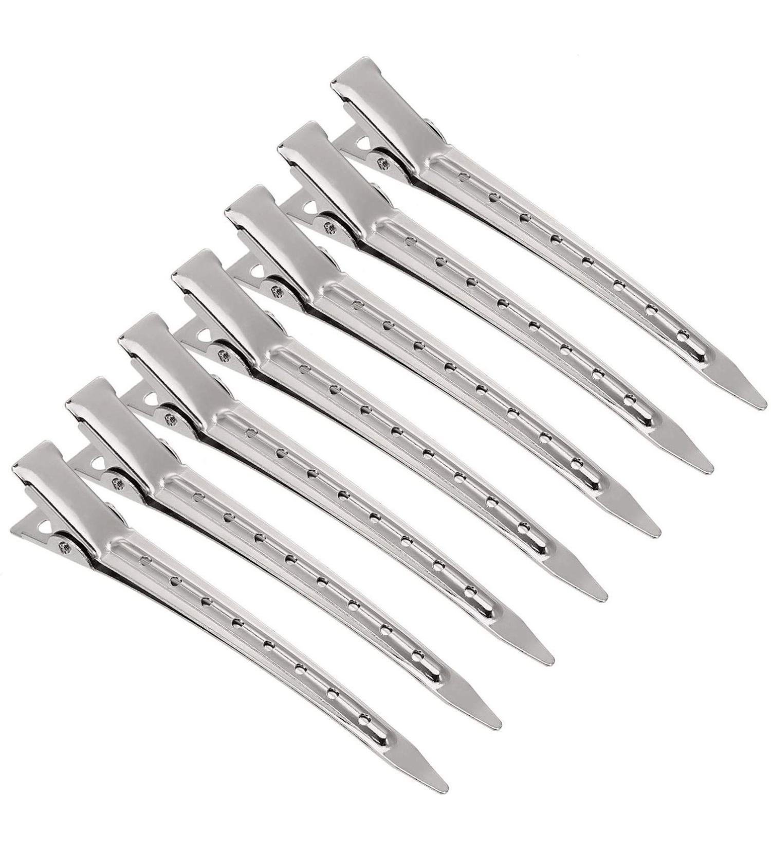 Flzonhut 12-Piece Silver Hair Clips Set - Durable Alligator Hair Clamps for Women & Girls | Perfect for DIY Hair Styling - Buy Online on GoSupps.com