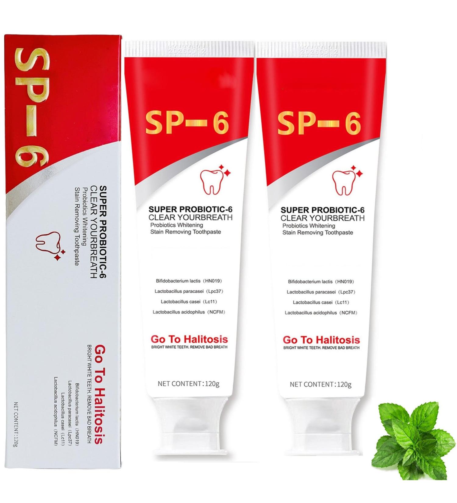2 Pcs Sp-6 Probiotic Ultra Whitening Toothpaste Sp 6 Toothpaste Deep Cleaning Care Stain Removing Fresh Breath. Jasmin Mint-/2 Pcs 4.23 Fl Oz (Pack of 1) - Buy Online on GoSupps.com