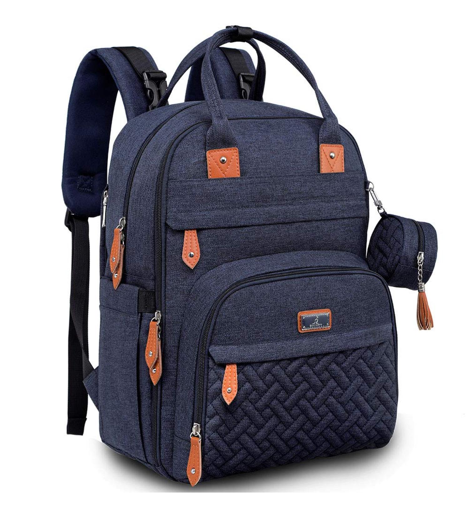 BabbleRoo Baby Diaper Bag | Navy Blue Nappy Backpack | Stylish & Functional International Shipping Available - Buy Online on GoSupps.com